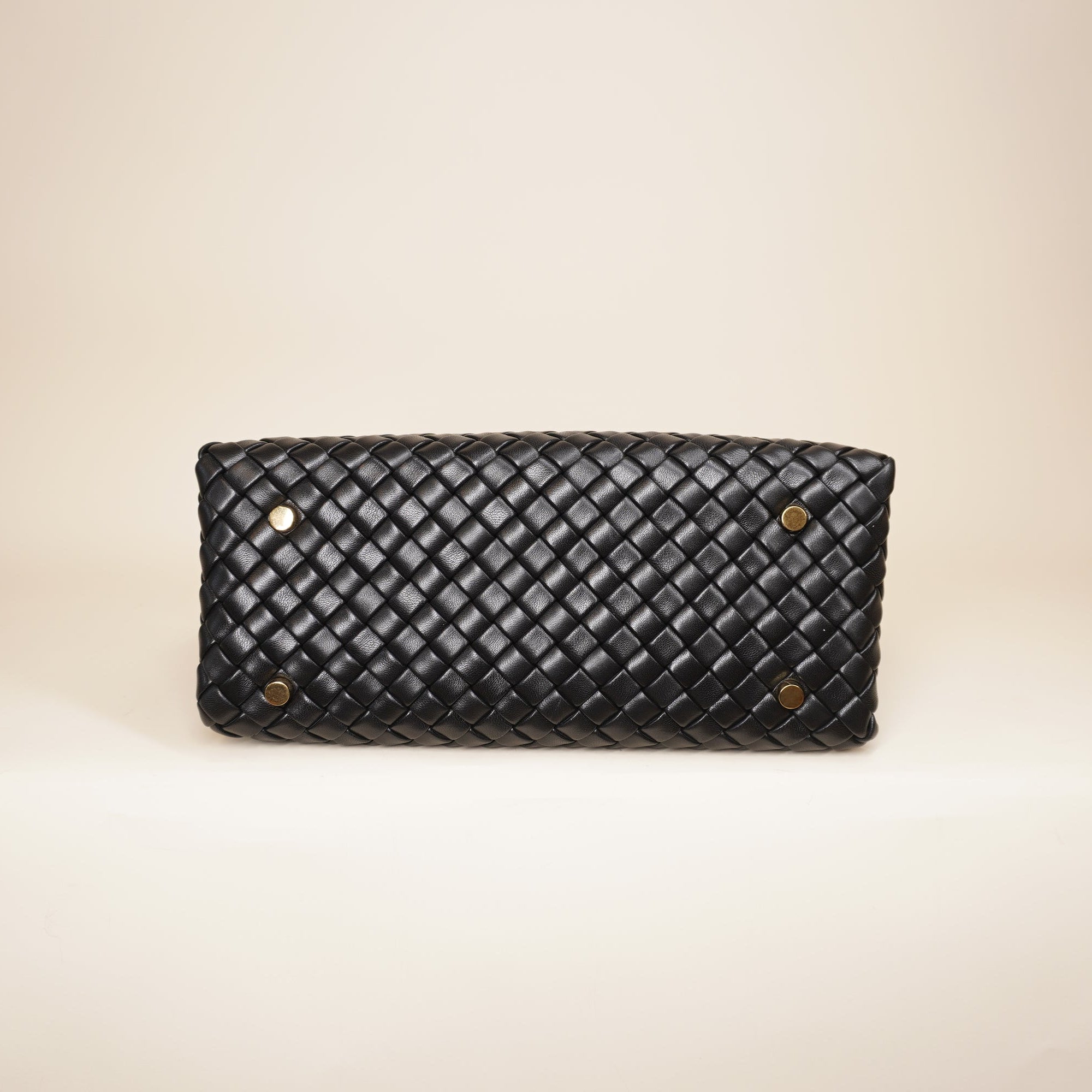 PRE-OWNED Black Patti Intrecciato Leather Shoulder Bag