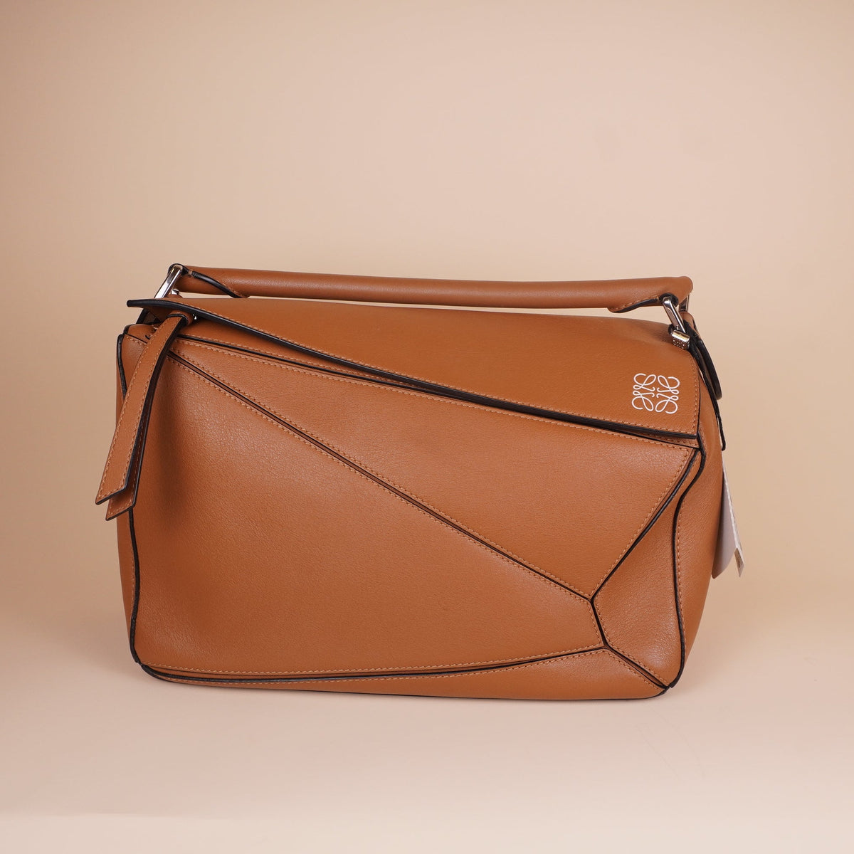 PRE-OWNED Tan Calfskin Medium Puzzle Shoulder Bag