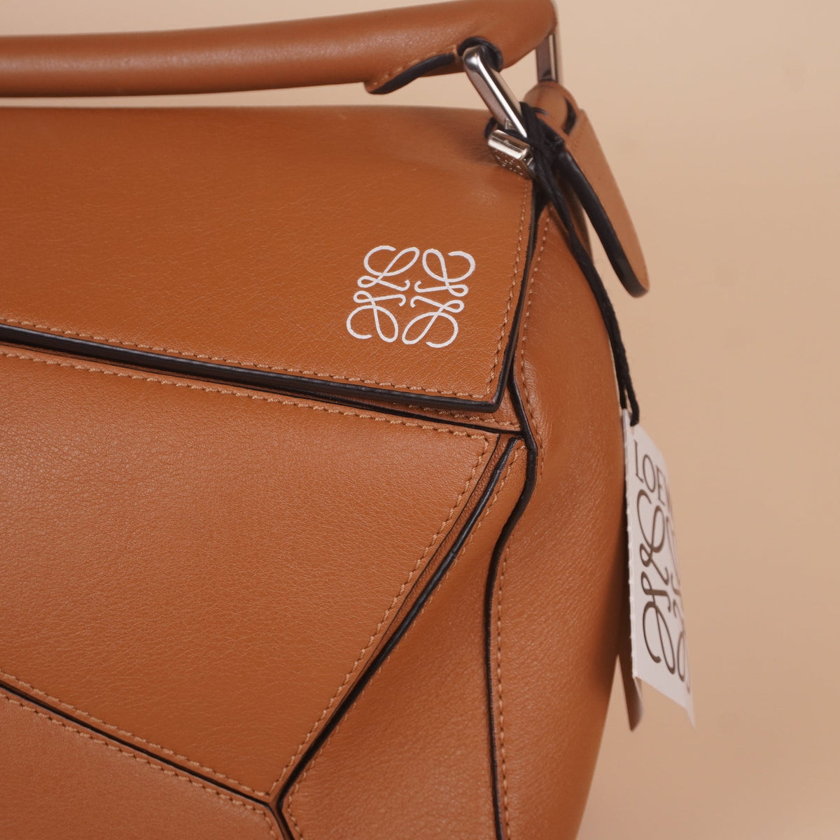 PRE-OWNED Tan Calfskin Medium Puzzle Shoulder Bag
