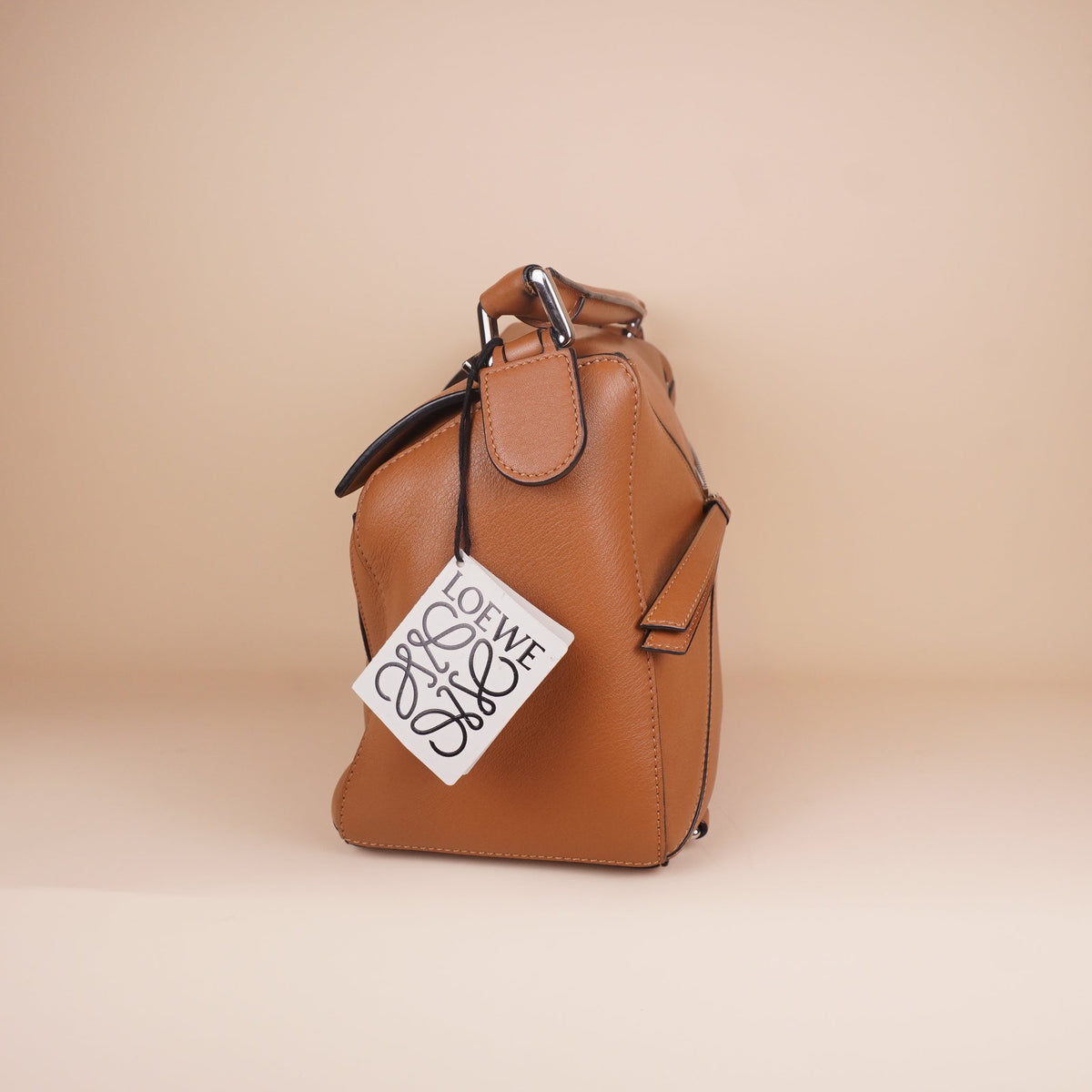 PRE-OWNED Tan Calfskin Medium Puzzle Shoulder Bag