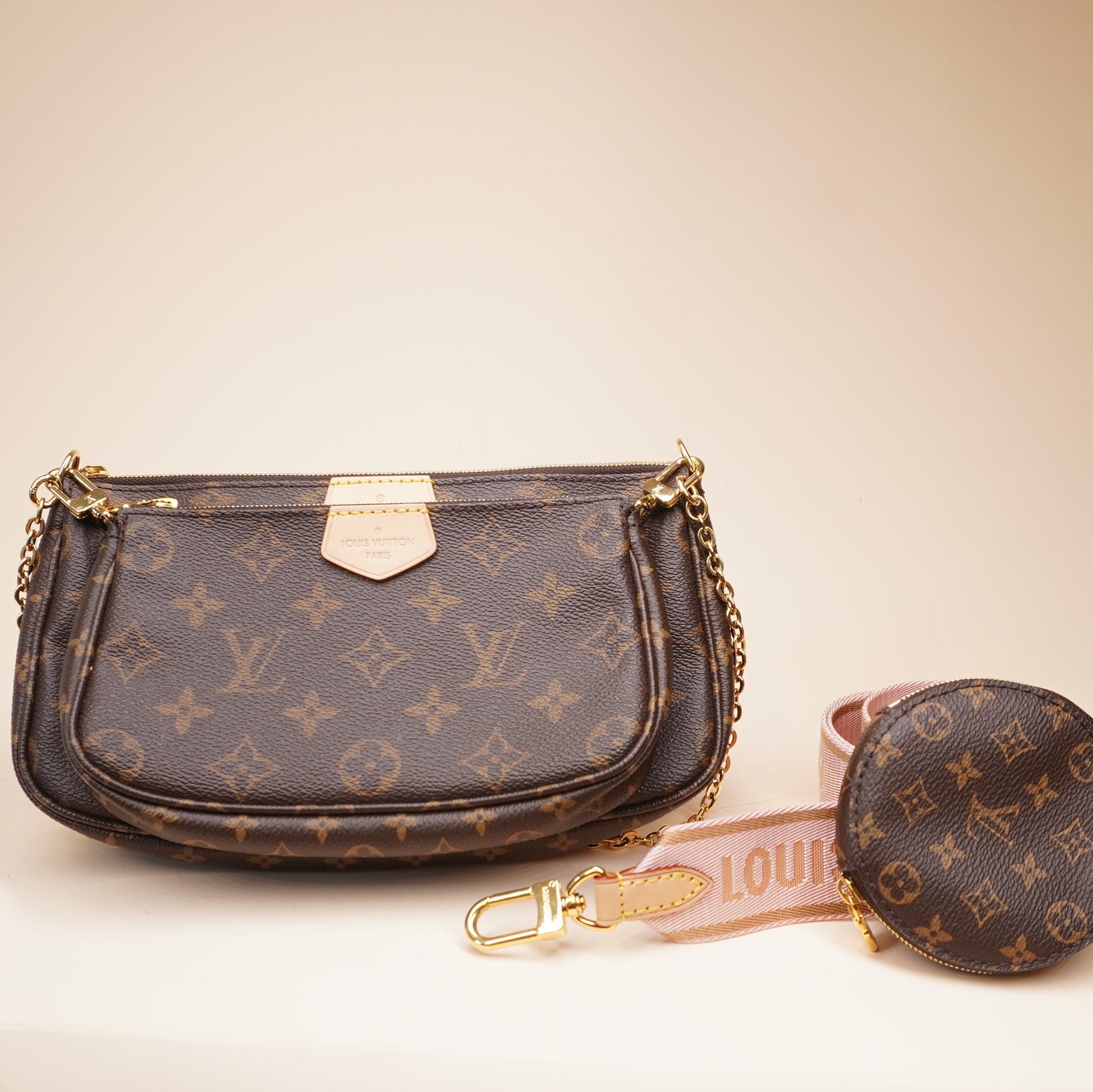 PRE-OWNED LV Monogram Canvas Multipochette Accessories Crossbody Bag
