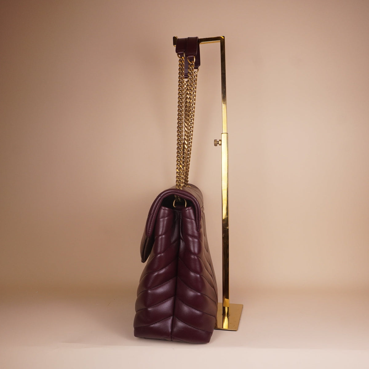 PRE-OWNED YSL Loulou Large Burgundy Shoulder Bag