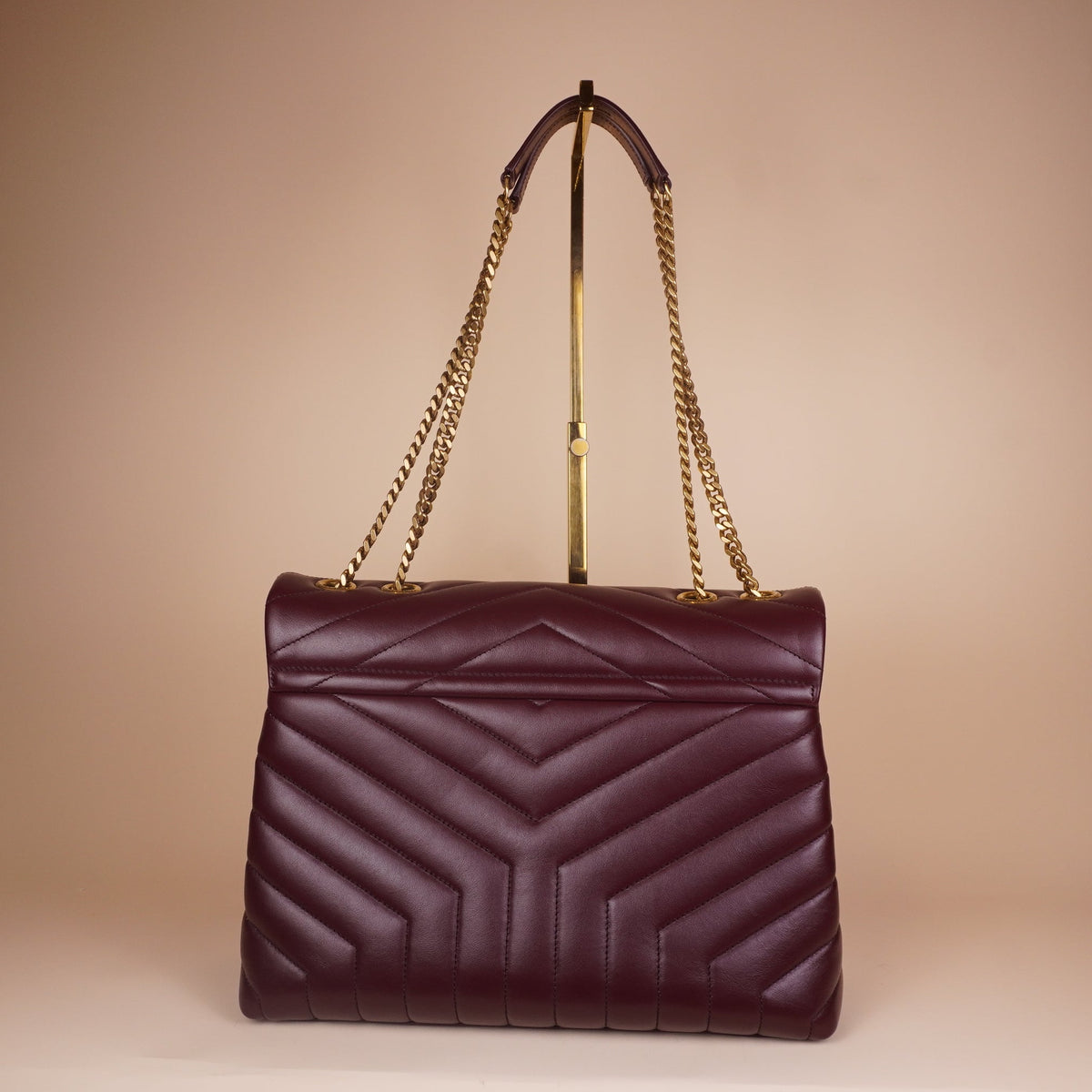 PRE-OWNED YSL Loulou Large Burgundy Shoulder Bag
