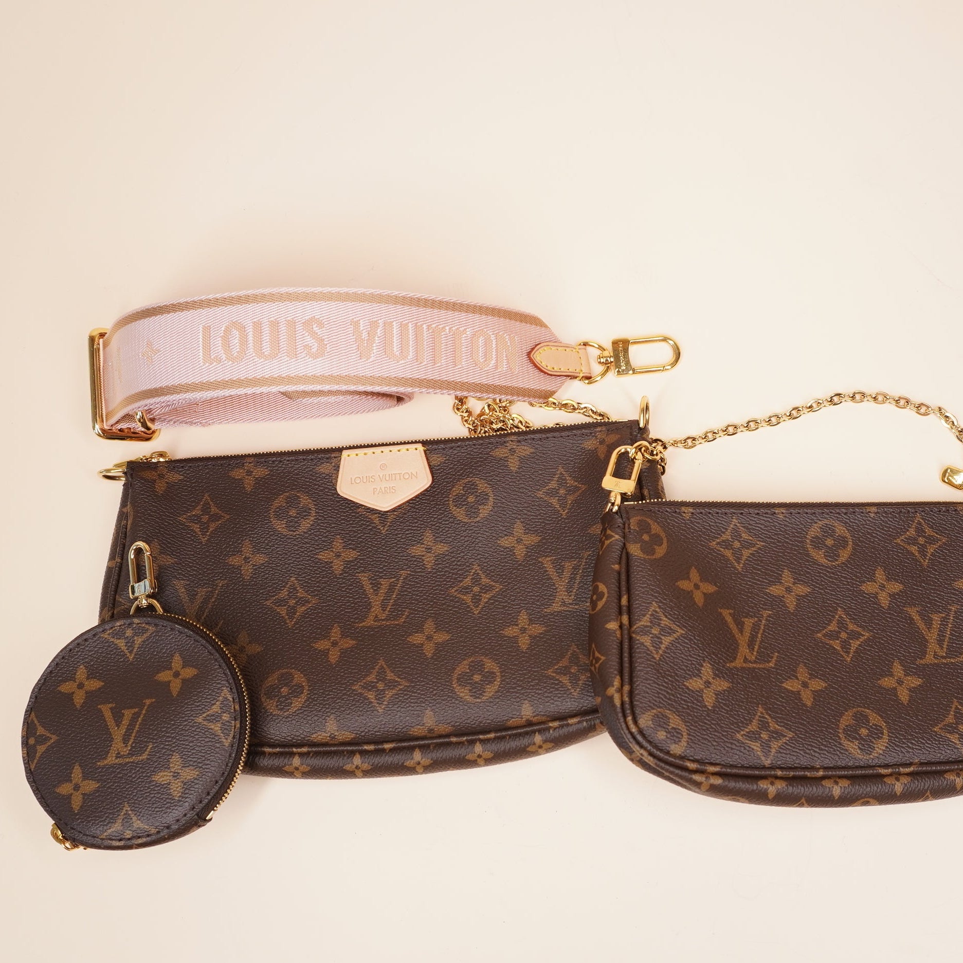 PRE-OWNED LV Monogram Canvas Multipochette Accessories Crossbody Bag