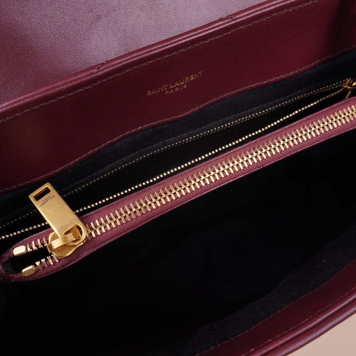PRE-OWNED YSL Loulou Large Burgundy Shoulder Bag