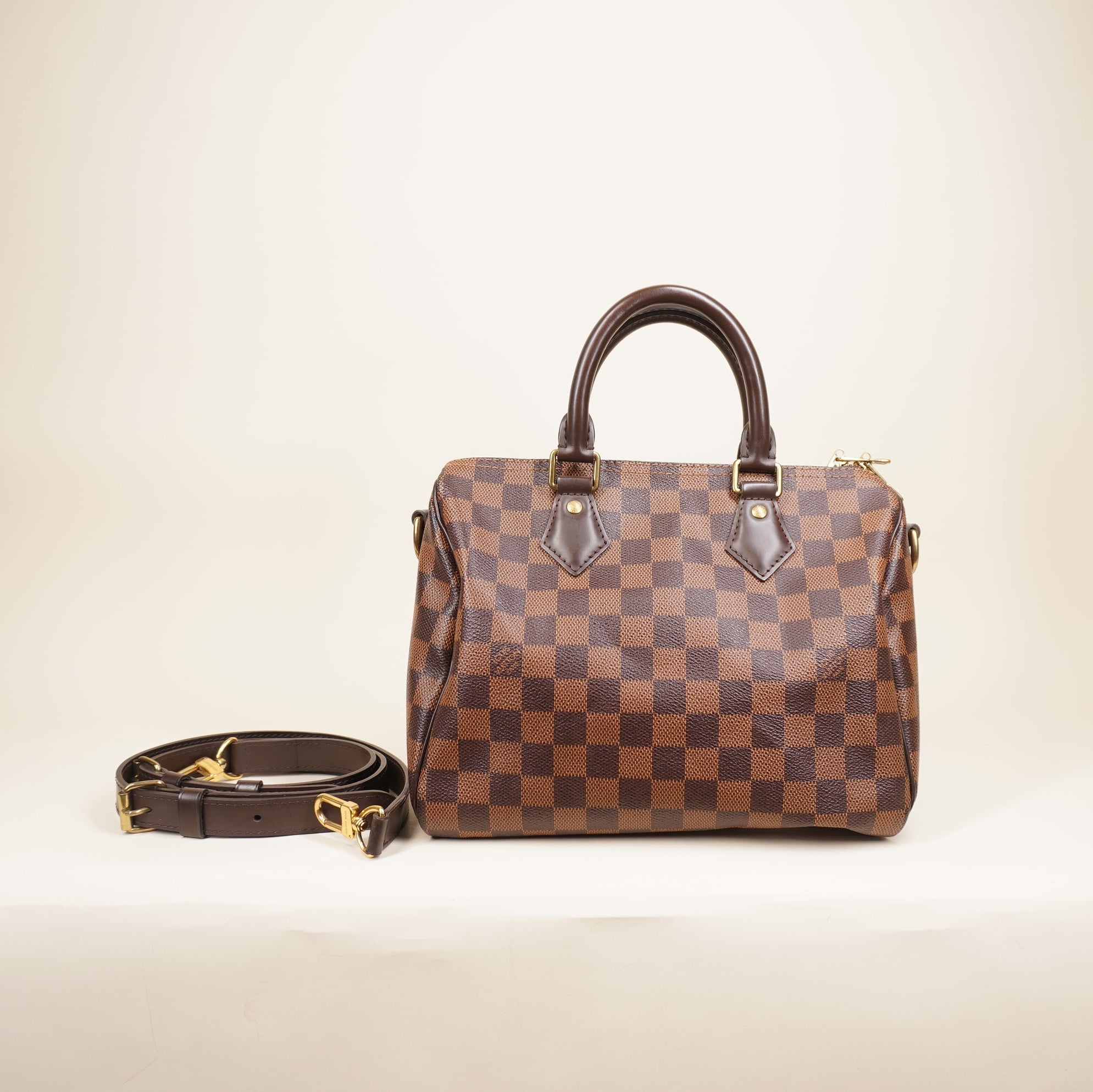 PRE-OWNED LV Damier Ebene Canvas Speedy 25 Bandouliere
