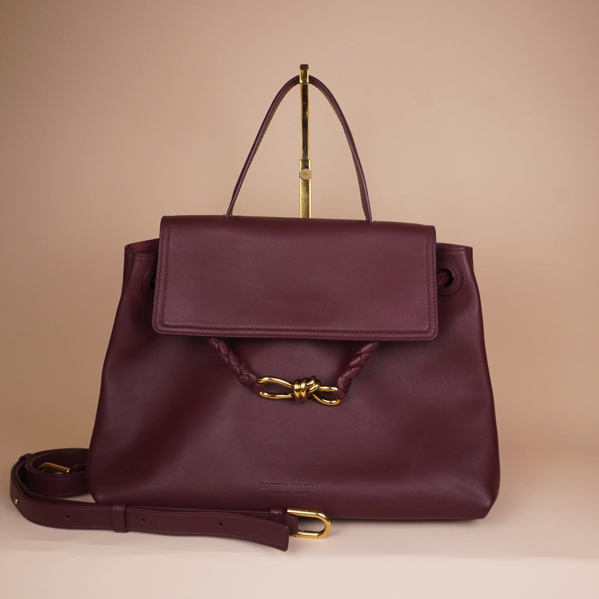 PRE-OWNED Ciao Ciao Burgundy Calfskin Leather Shoulder Bag