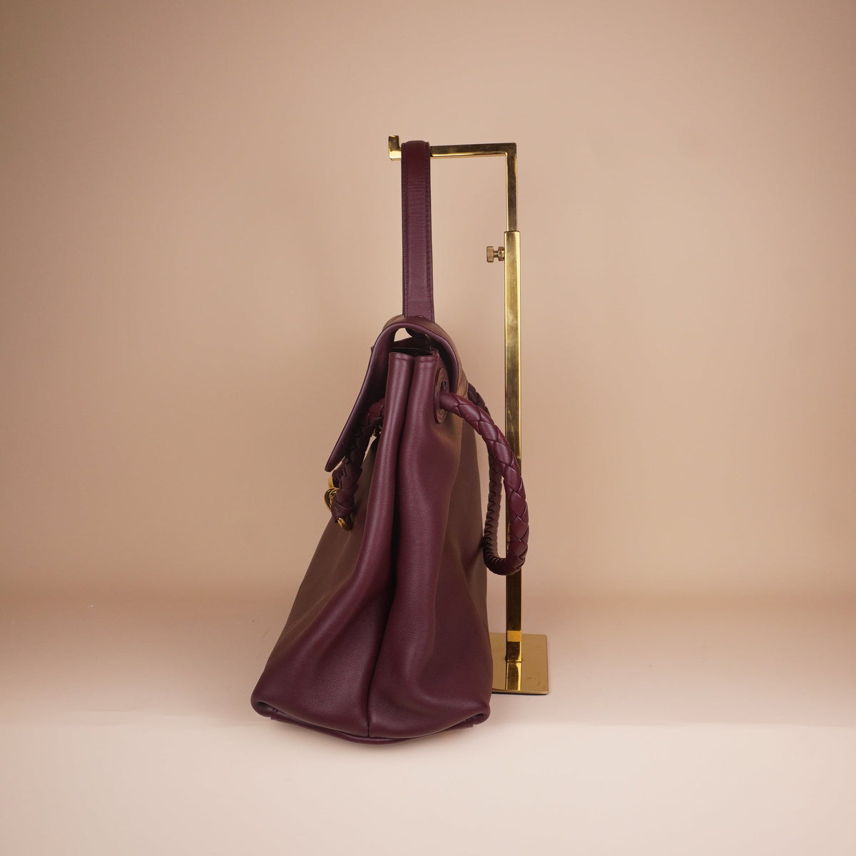 PRE-OWNED Ciao Ciao Burgundy Calfskin Leather Shoulder Bag