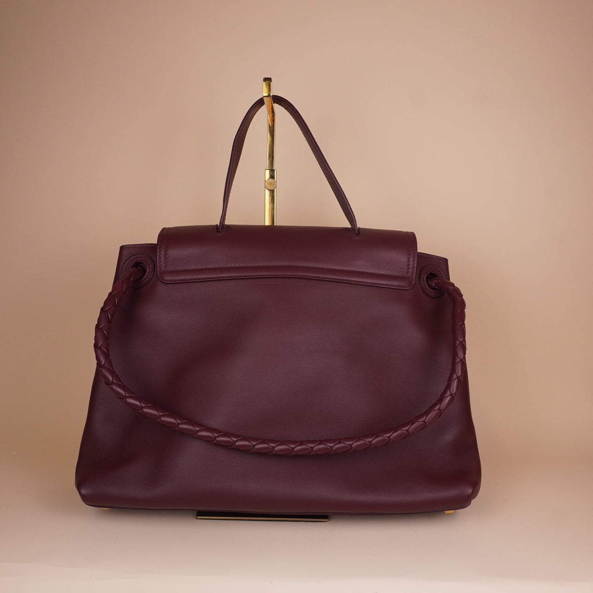 PRE-OWNED Ciao Ciao Burgundy Calfskin Leather Shoulder Bag