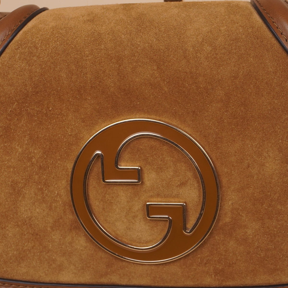 PRE-OWNED GG 1973 Suede Brown Medium Shoulder Bag