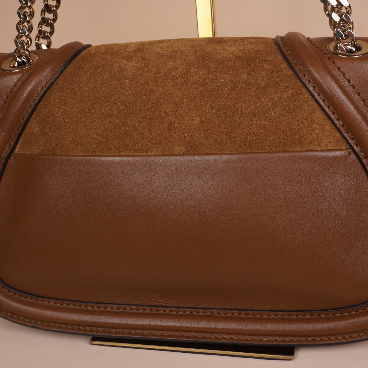 PRE-OWNED GG 1973 Suede Brown Medium Shoulder Bag