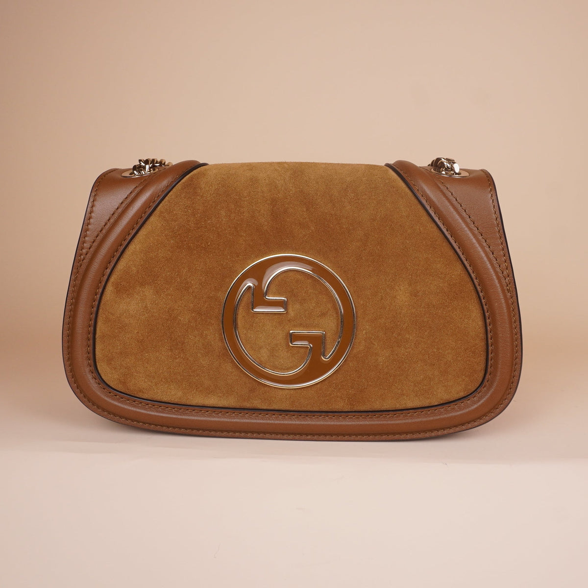 PRE-OWNED GG 1973 Suede Brown Medium Shoulder Bag