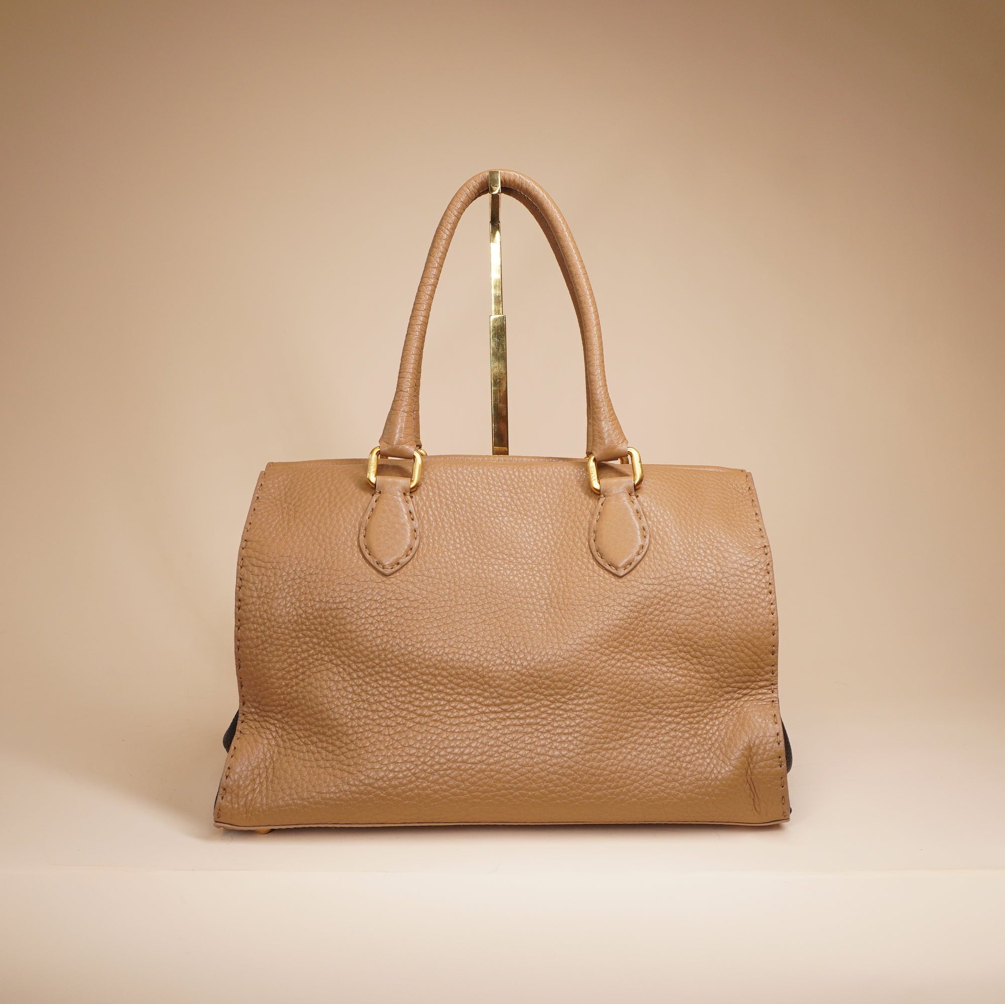 PRE-OWNED Selleria Firenze Brown Leather Shoulder Bag