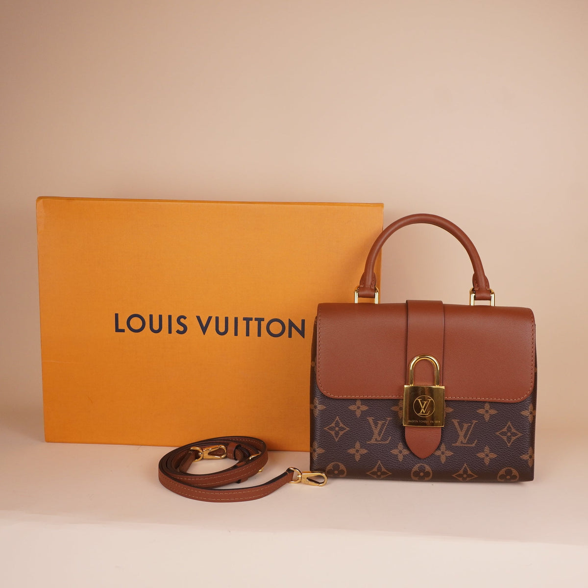 PRE-OWNED LV Locky BB Monogram Canvas Top Handle Bag