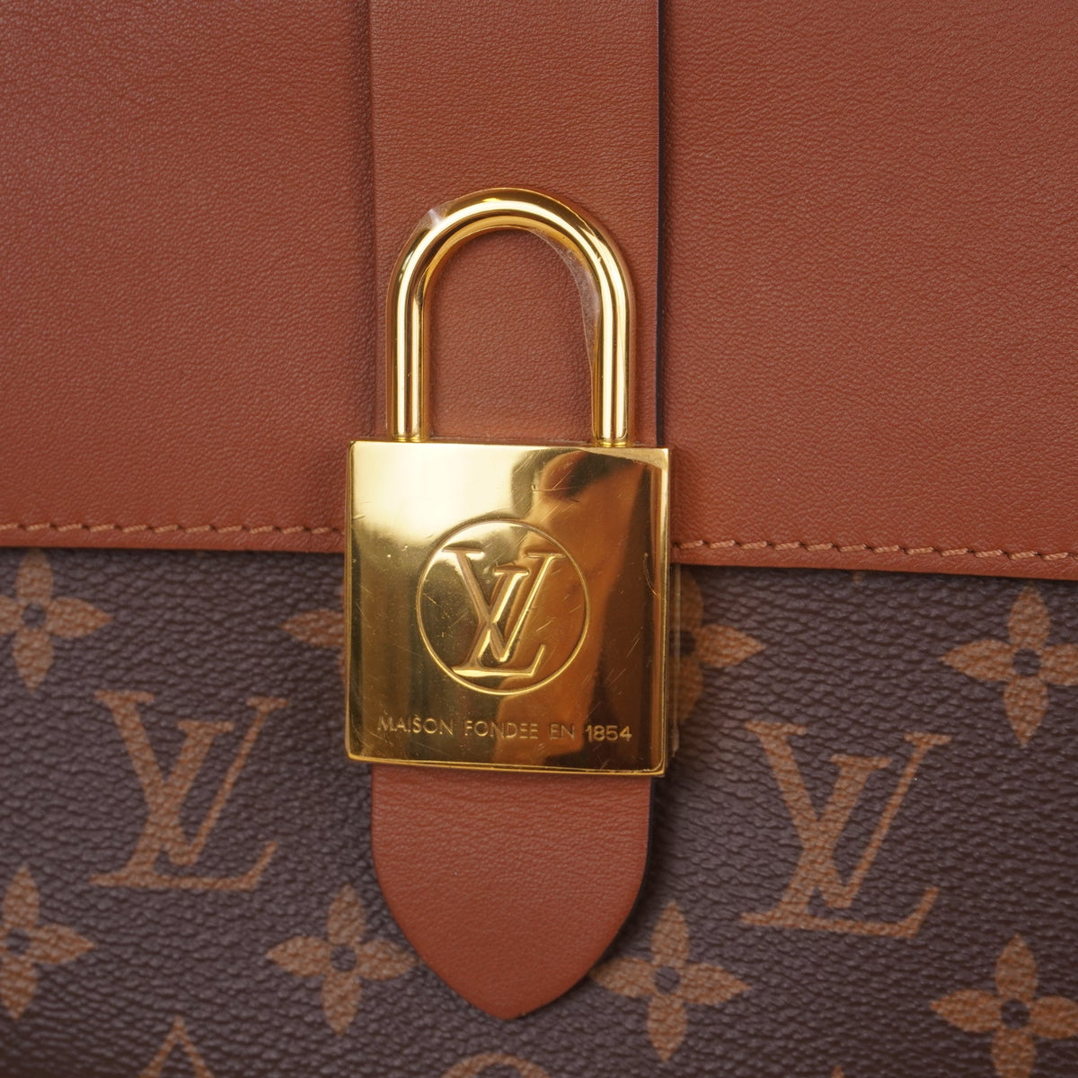 PRE-OWNED LV Locky BB Monogram Canvas Top Handle Bag