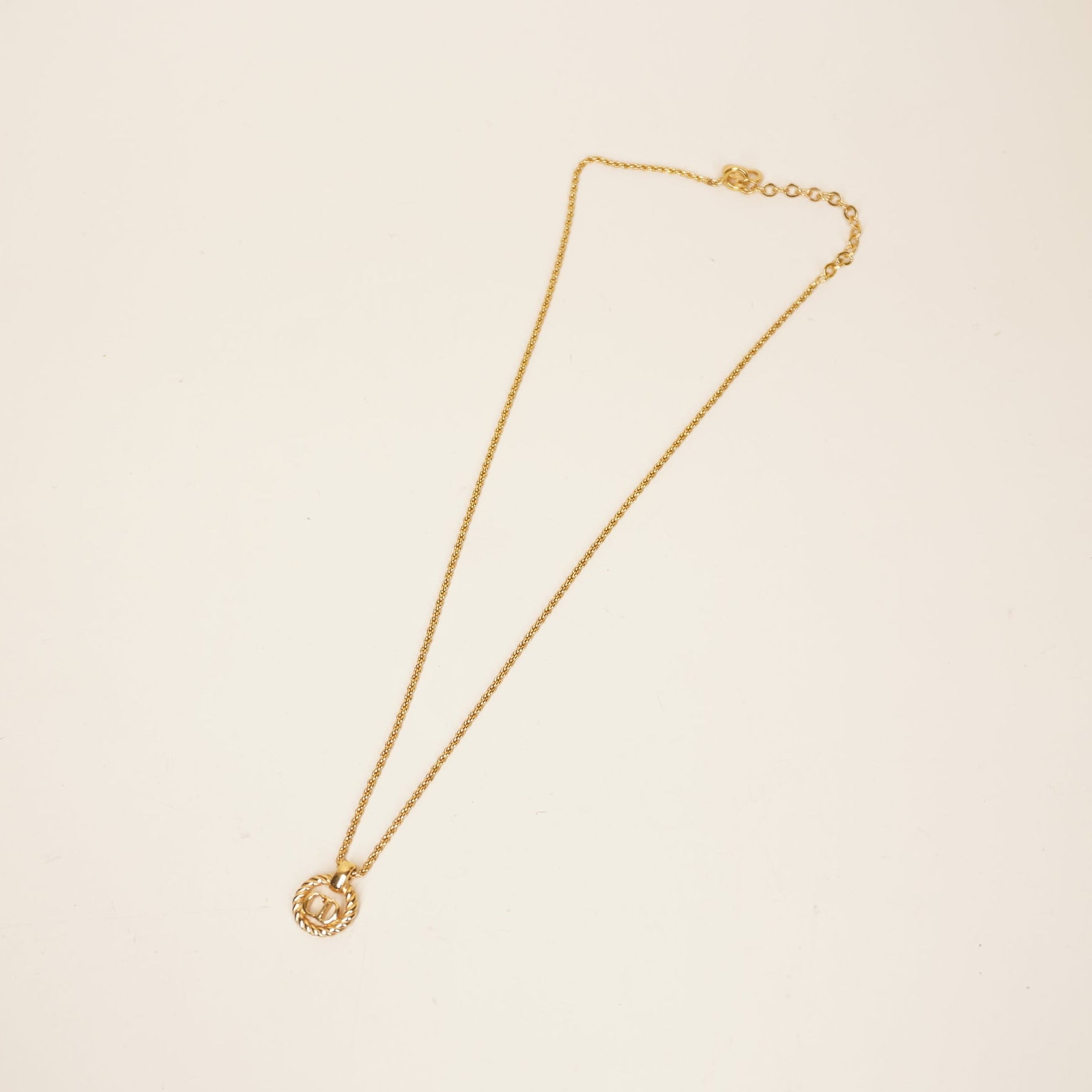 PRE-OWNED CD Necklace Gold Hardware