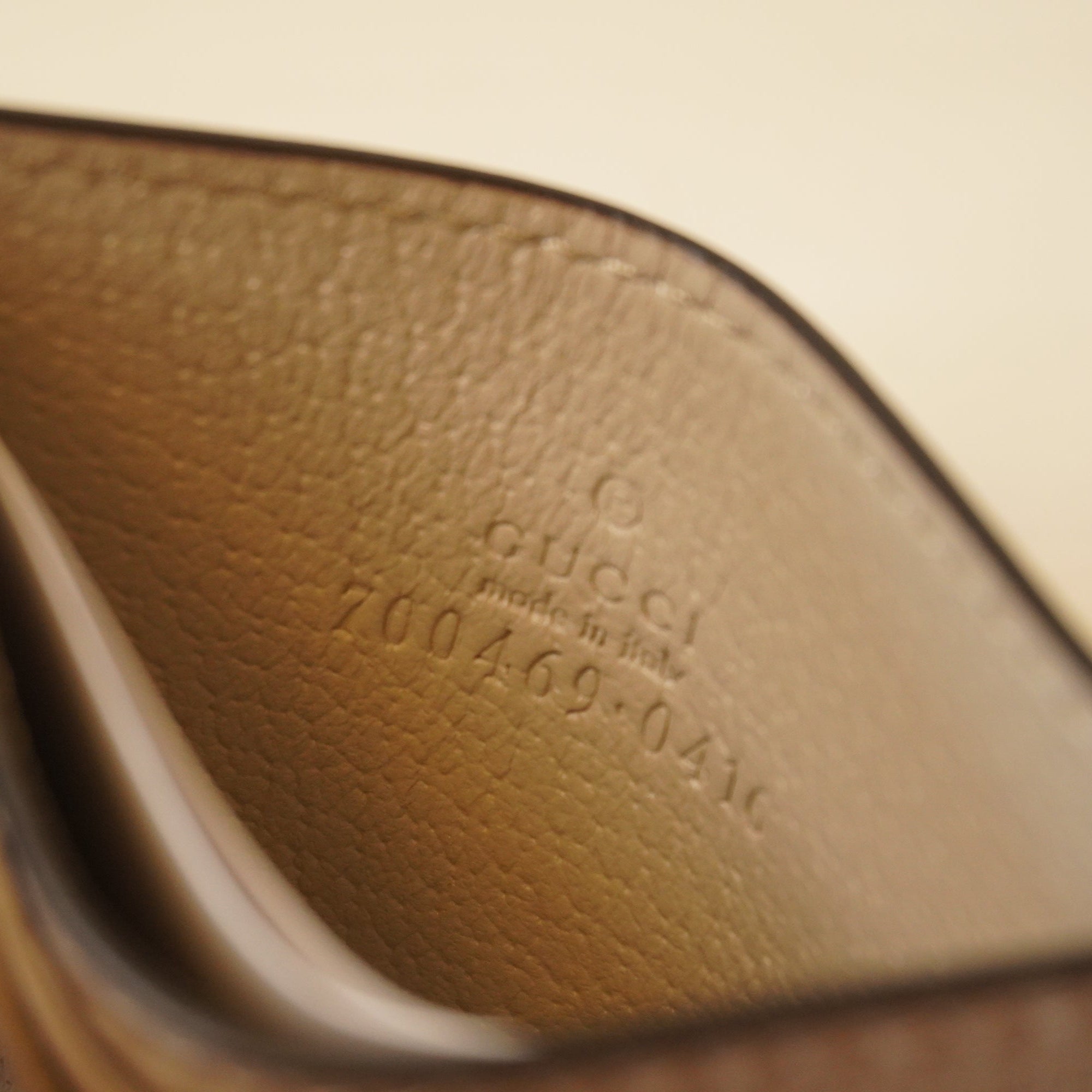 PRE-OWNED GG Horsebit 1955 Sand Beige Calfskin Card Holder