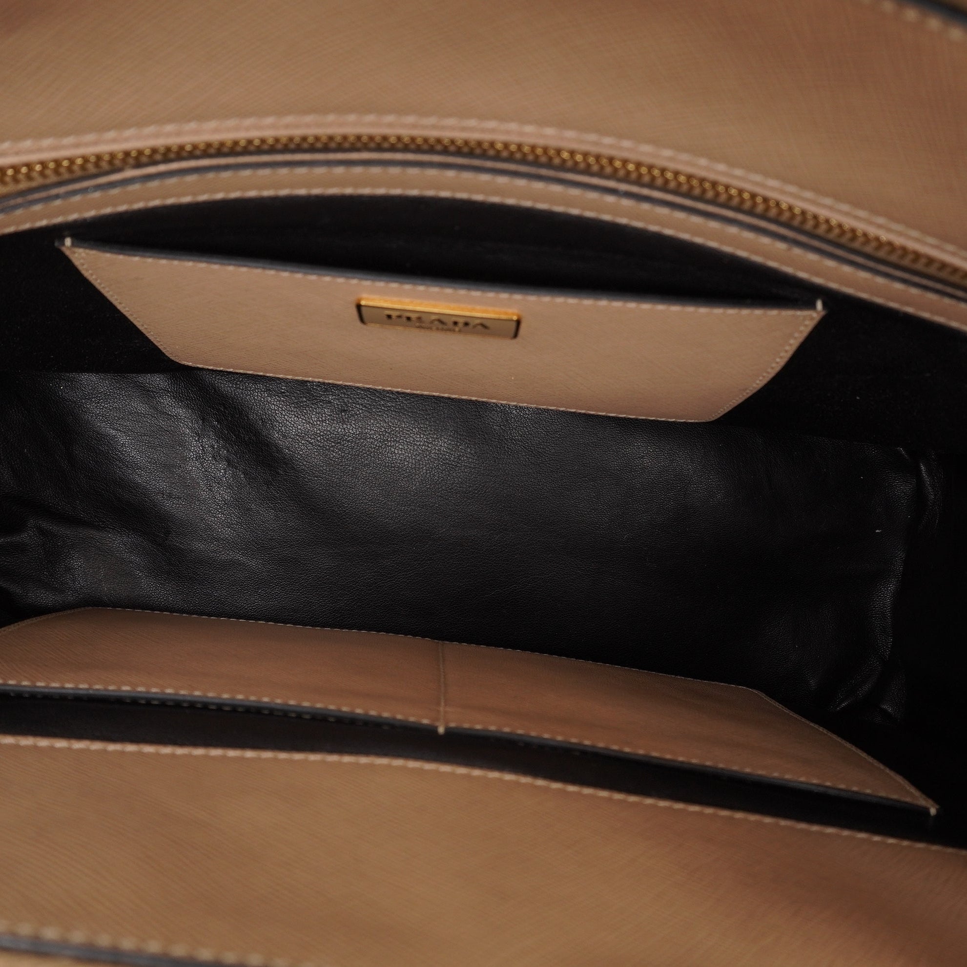 PRE-OWNED Beige Turn Lock Studded Shoulder Bag