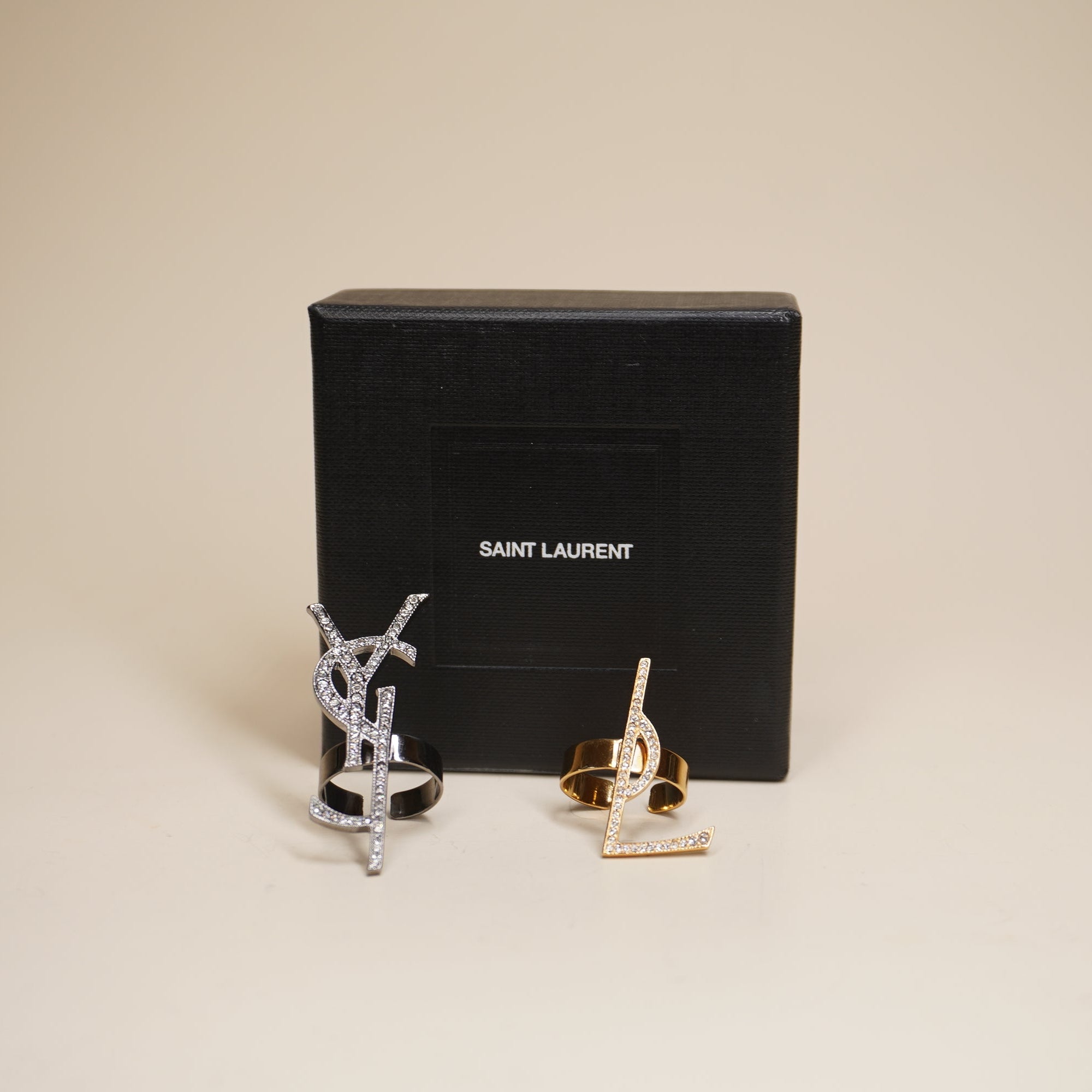 PRE-OWNED YSL Paris Ring  Gold Silver Hardware