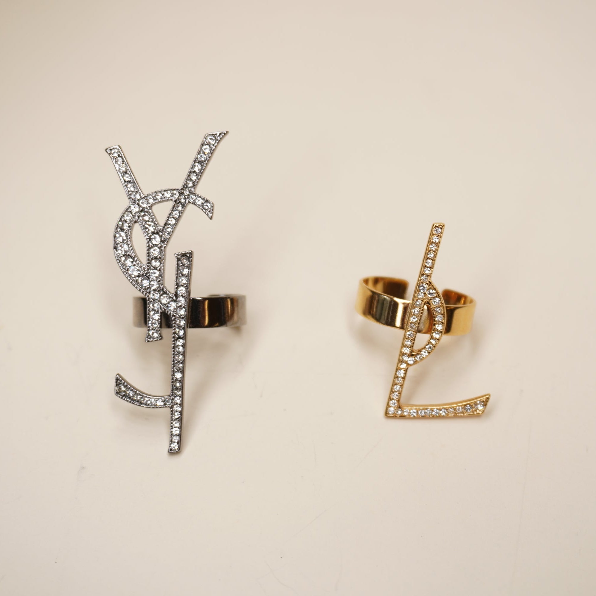 PRE-OWNED YSL Paris Ring  Gold Silver Hardware