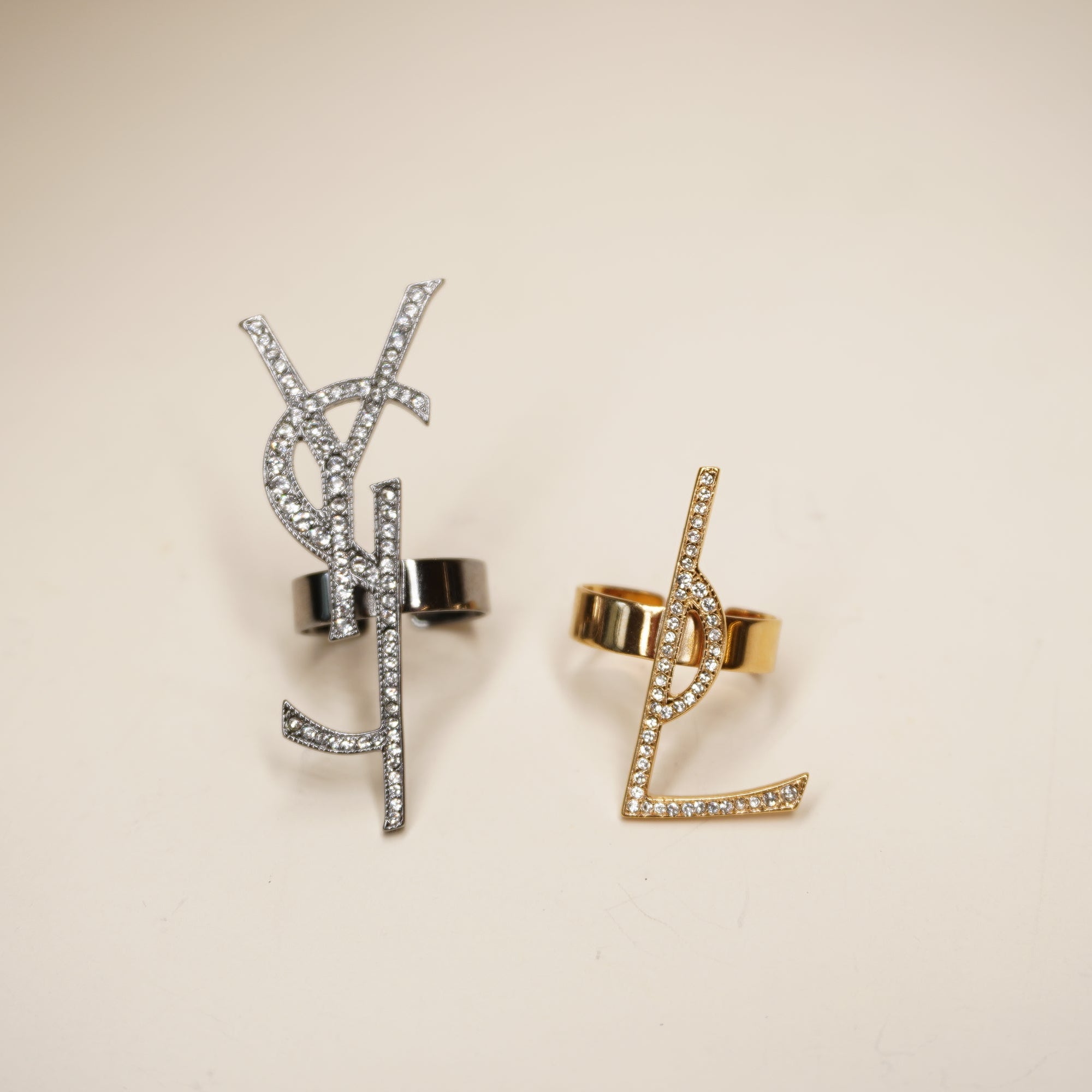 PRE-OWNED YSL Paris Ring  Gold Silver Hardware