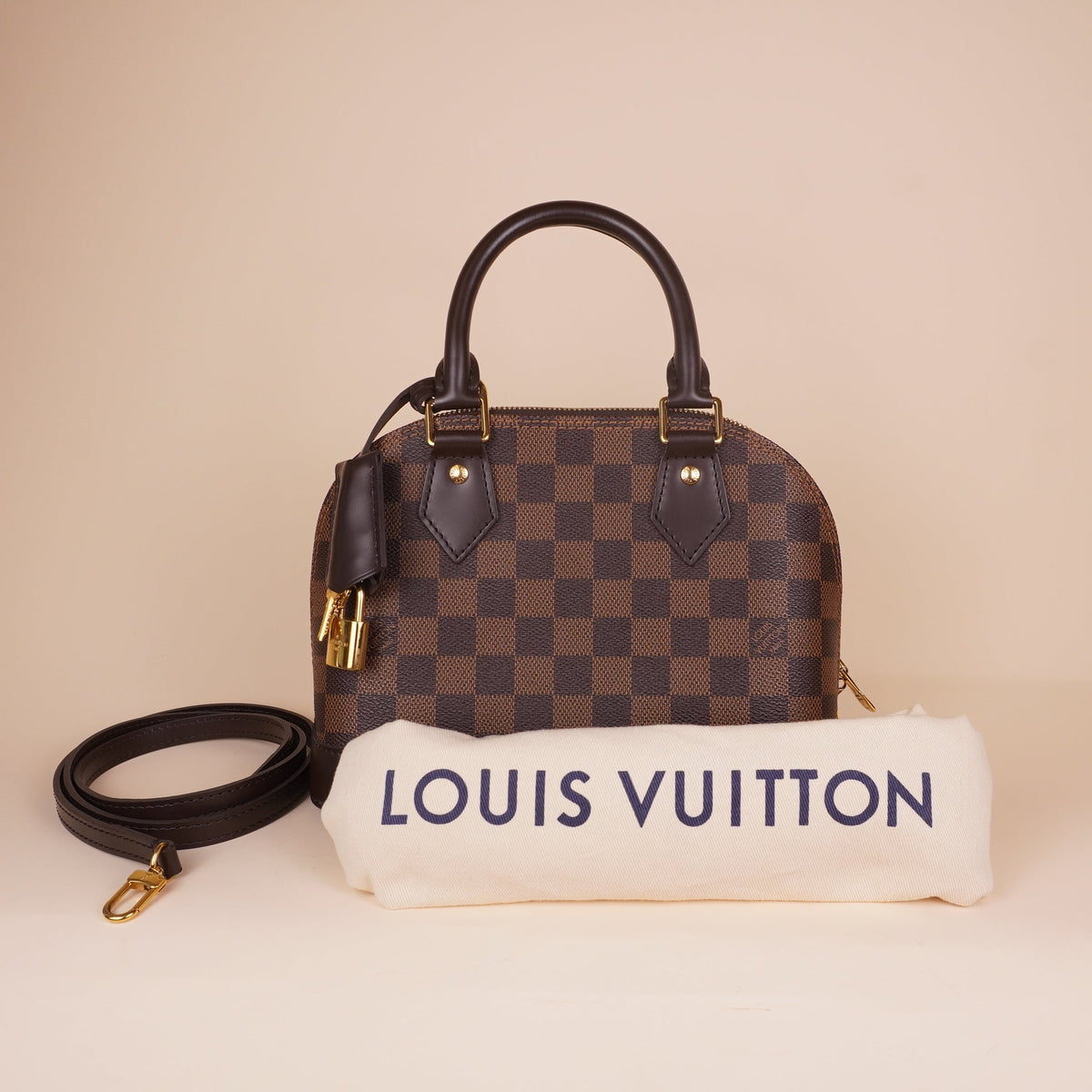 PRE-OWNED LV Alma BB Damier Ebene Canvas Bag