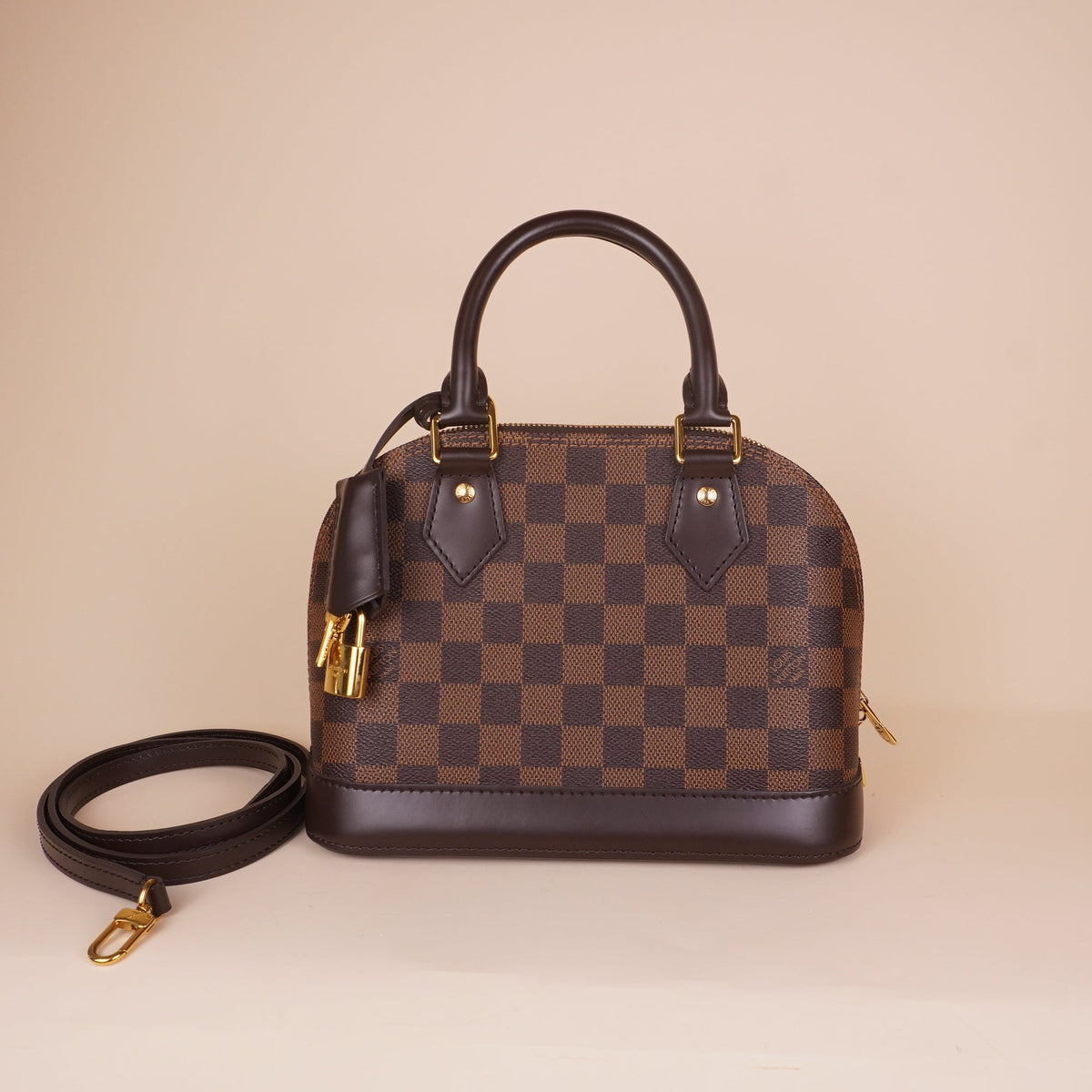 PRE-OWNED LV Alma BB Damier Ebene Canvas Bag