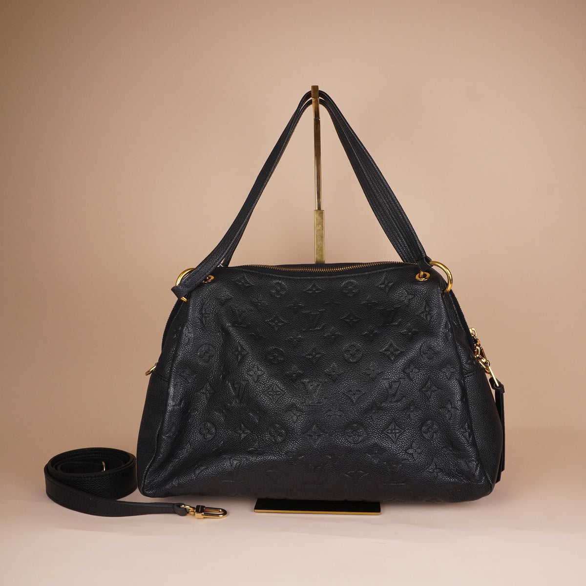 PRE-OWNED LV Black Monogram Empreinte Ponthieu PM Shoulder Bag