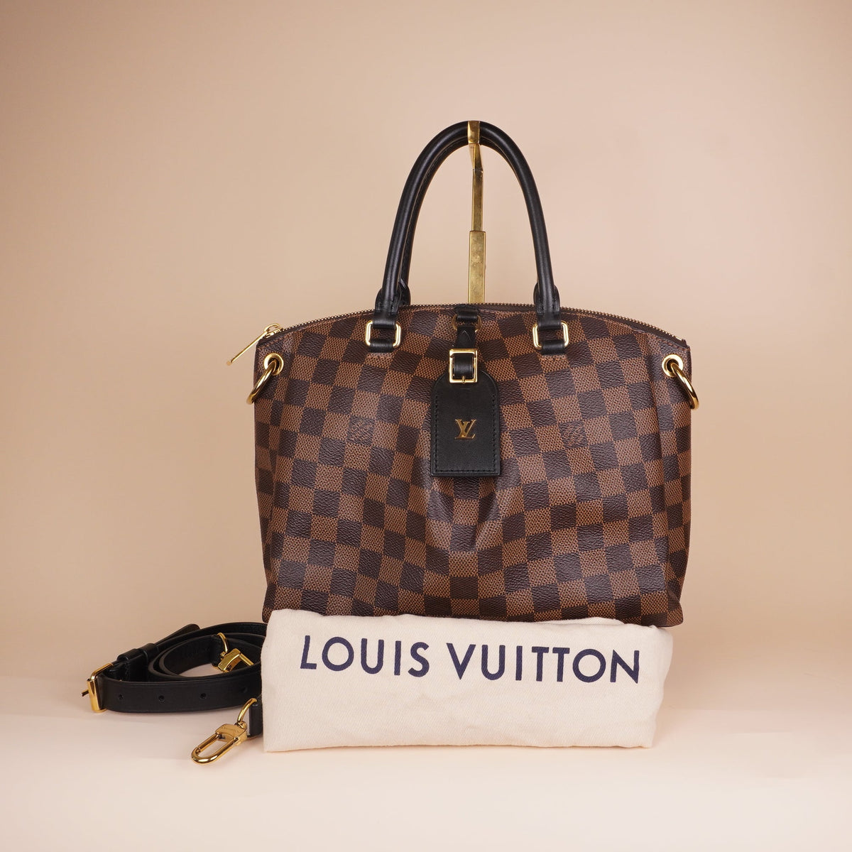 PRE-OWNED LV Damier Ebene Odeon Tote PM Shoulder Bag