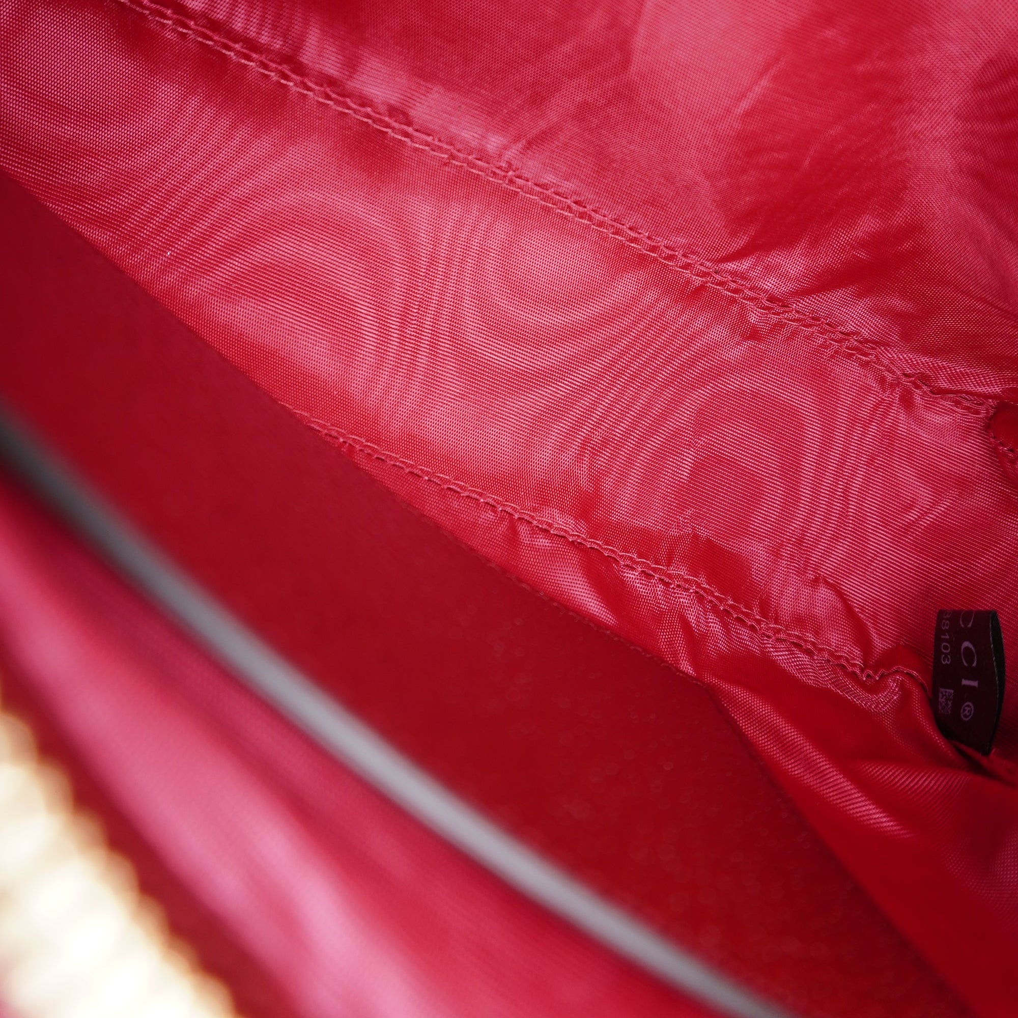 PRE-OWNED GG Red Sequin Strawberry Ophidia Shoulder Bag