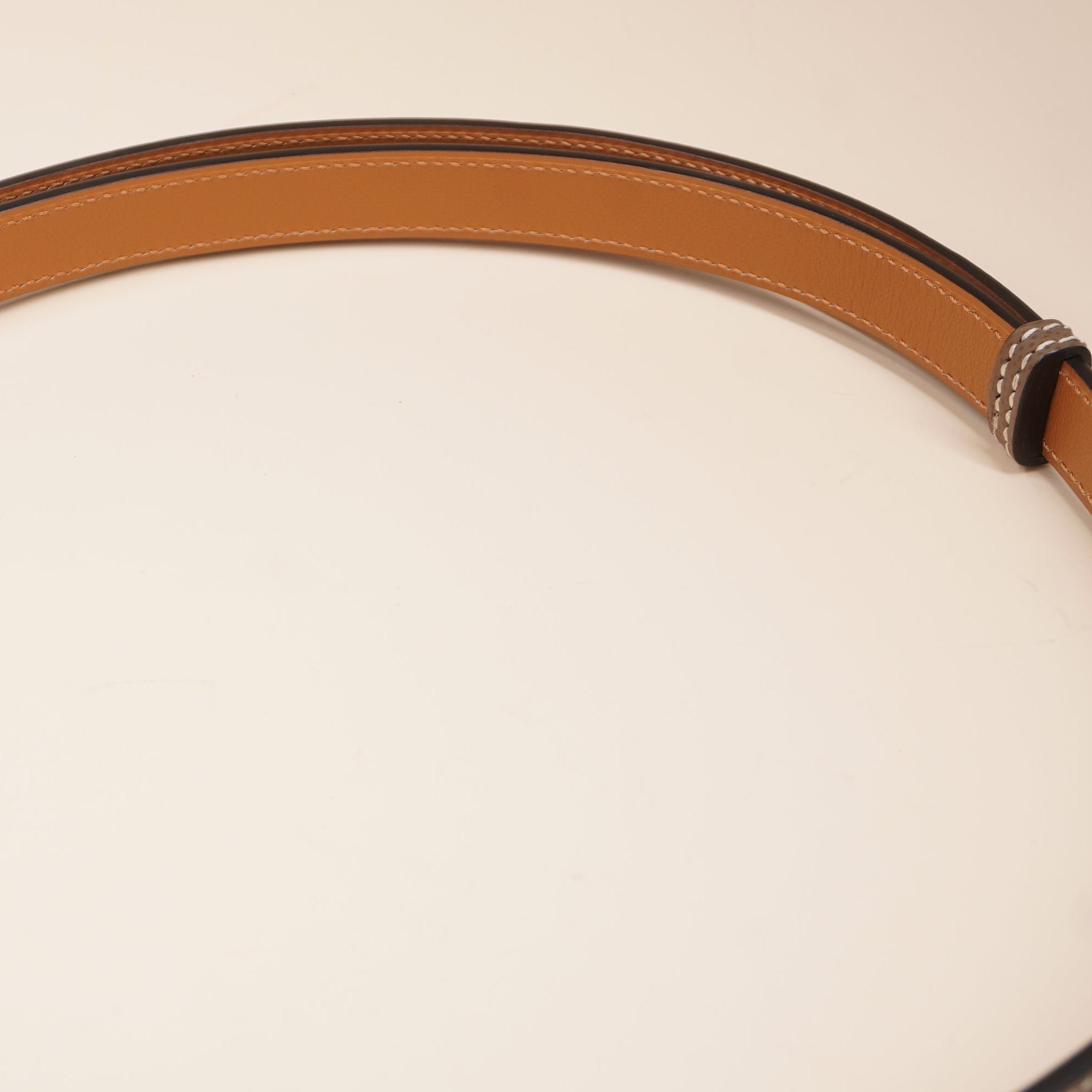 PRE-OWNED Epsom Kelly Etoupe Leather Belt