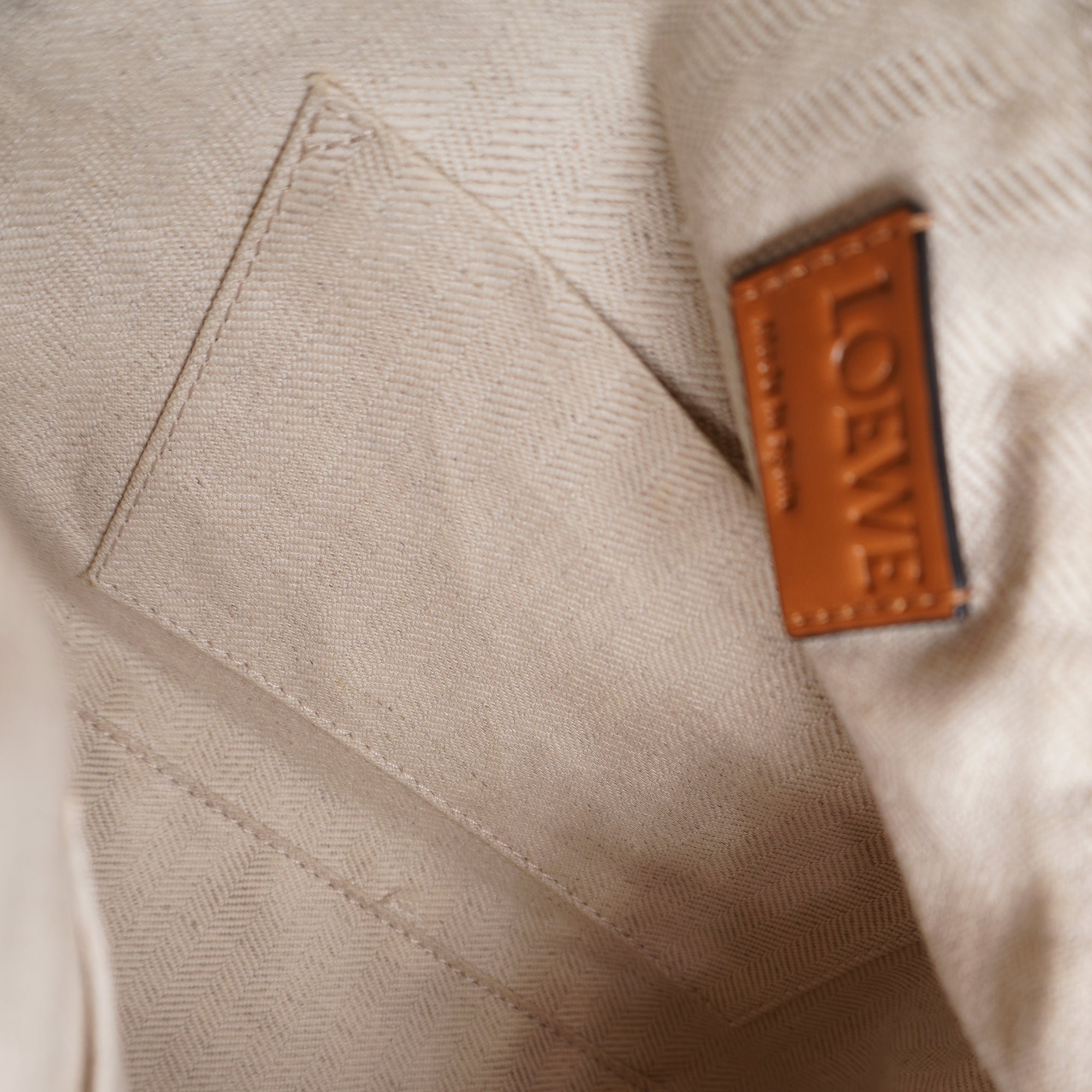 PRE-OWNED Brown Tan Calfskin Medium Puzzle Shoulder Bag