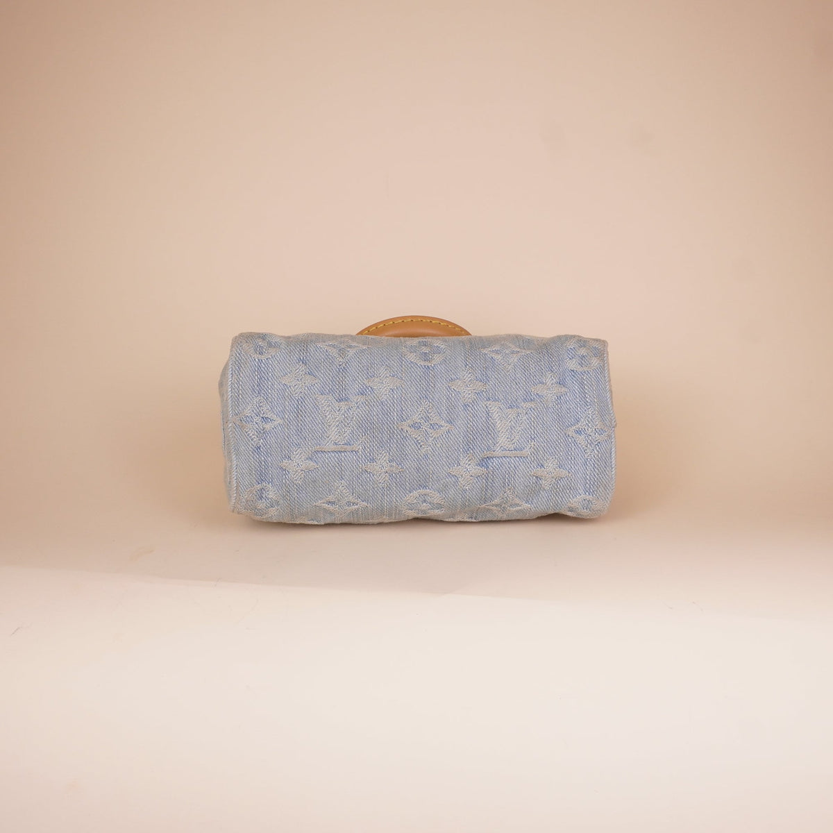 PRE-OWNED LV Nano Speedy Monogram Denim Bag