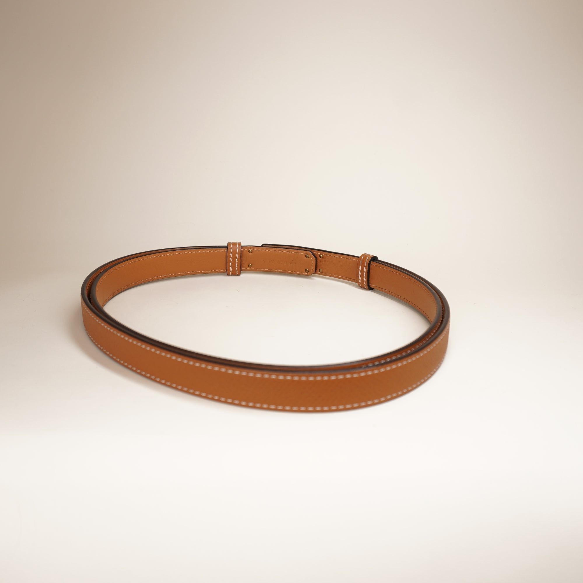 PRE-OWNED Kelly Belt Gold Veau Epsom