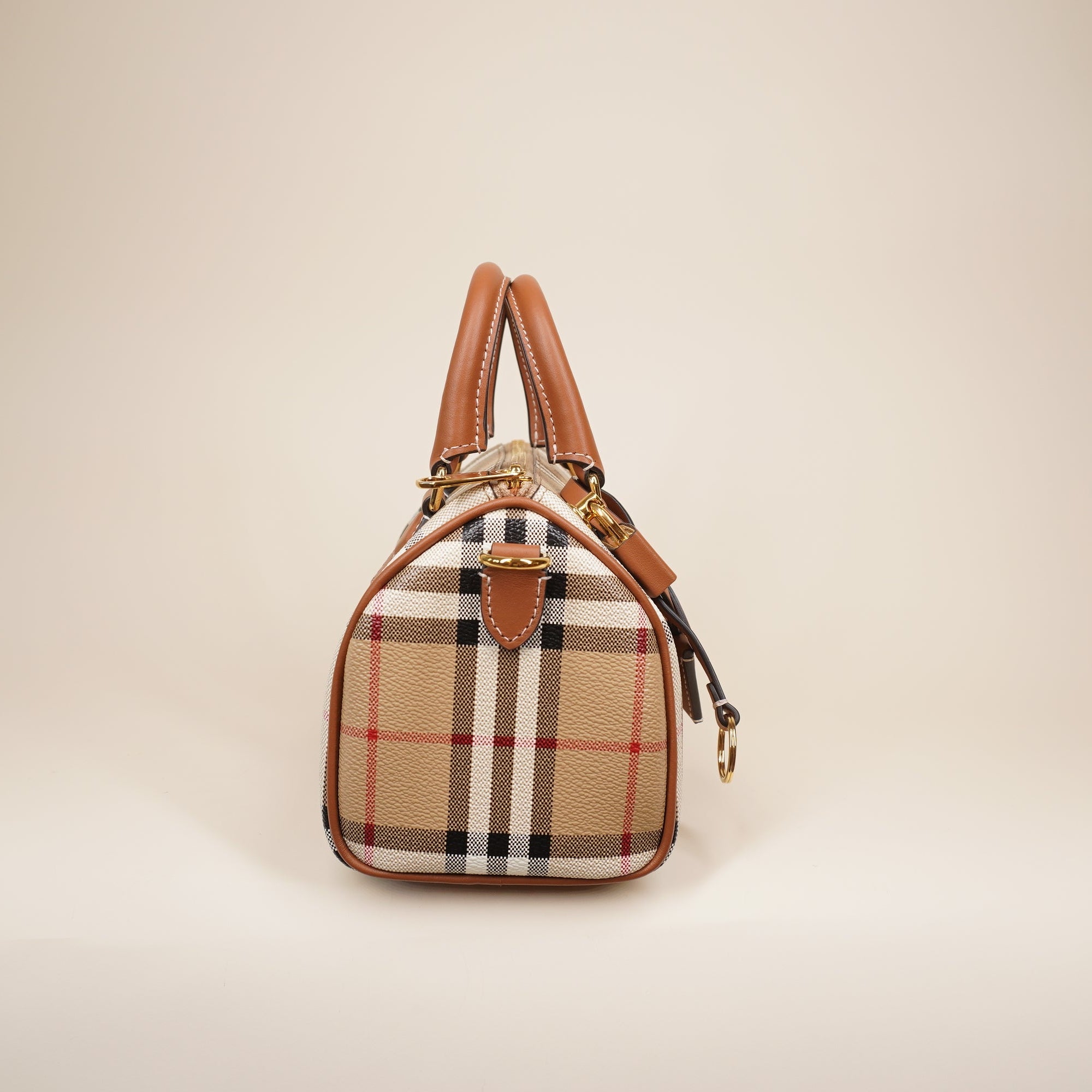 PRE-OWNED Mini Check Bowling Crossbody Bag