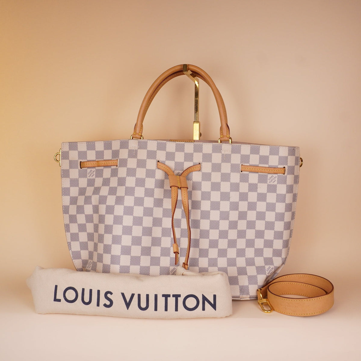 PRE-OWNED LV Damier Azur Girolata Shoulder Bag