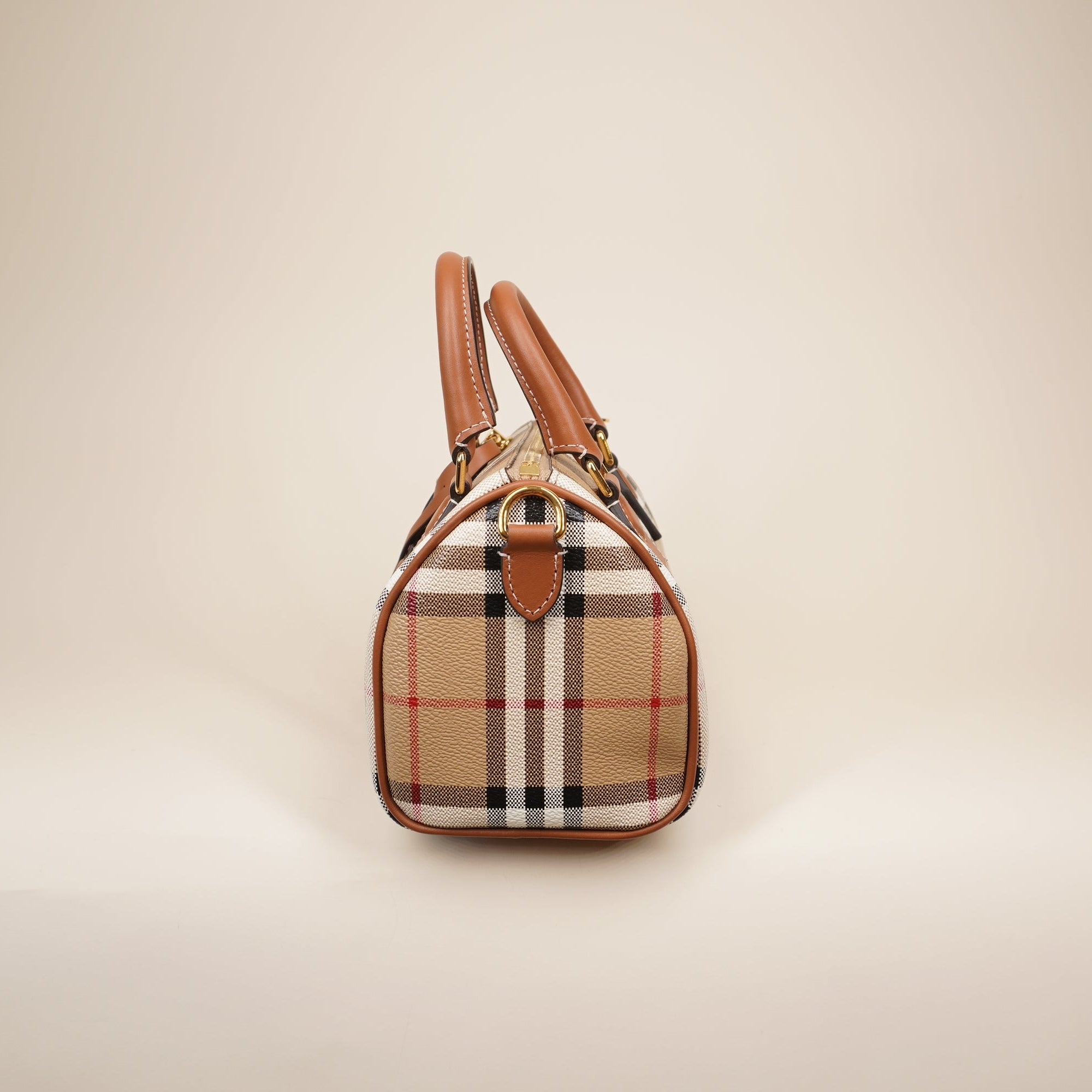 PRE-OWNED Mini Check Bowling Crossbody Bag