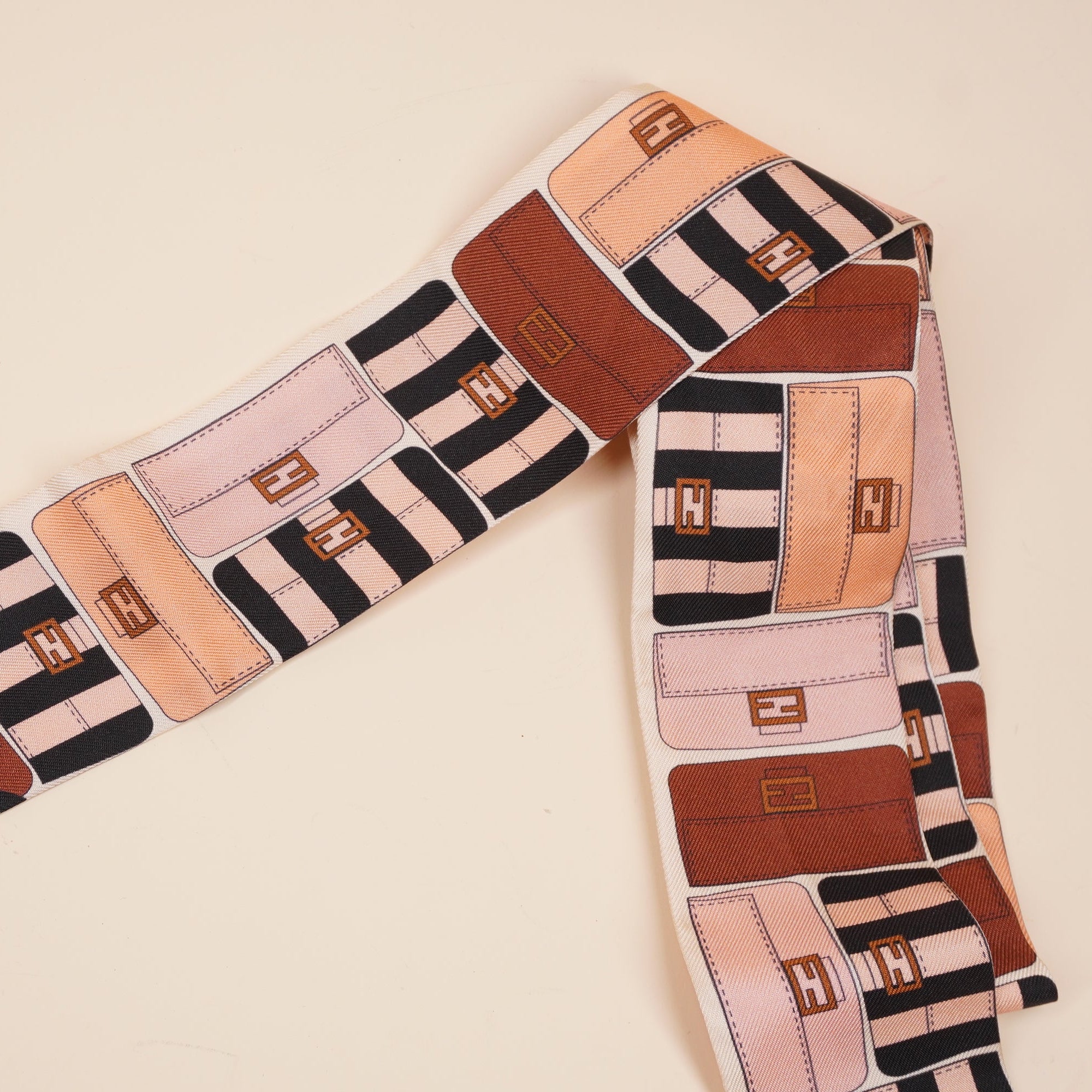 PRE-OWNED FF Wrappy Multicolour Silk Bandeau Twilly