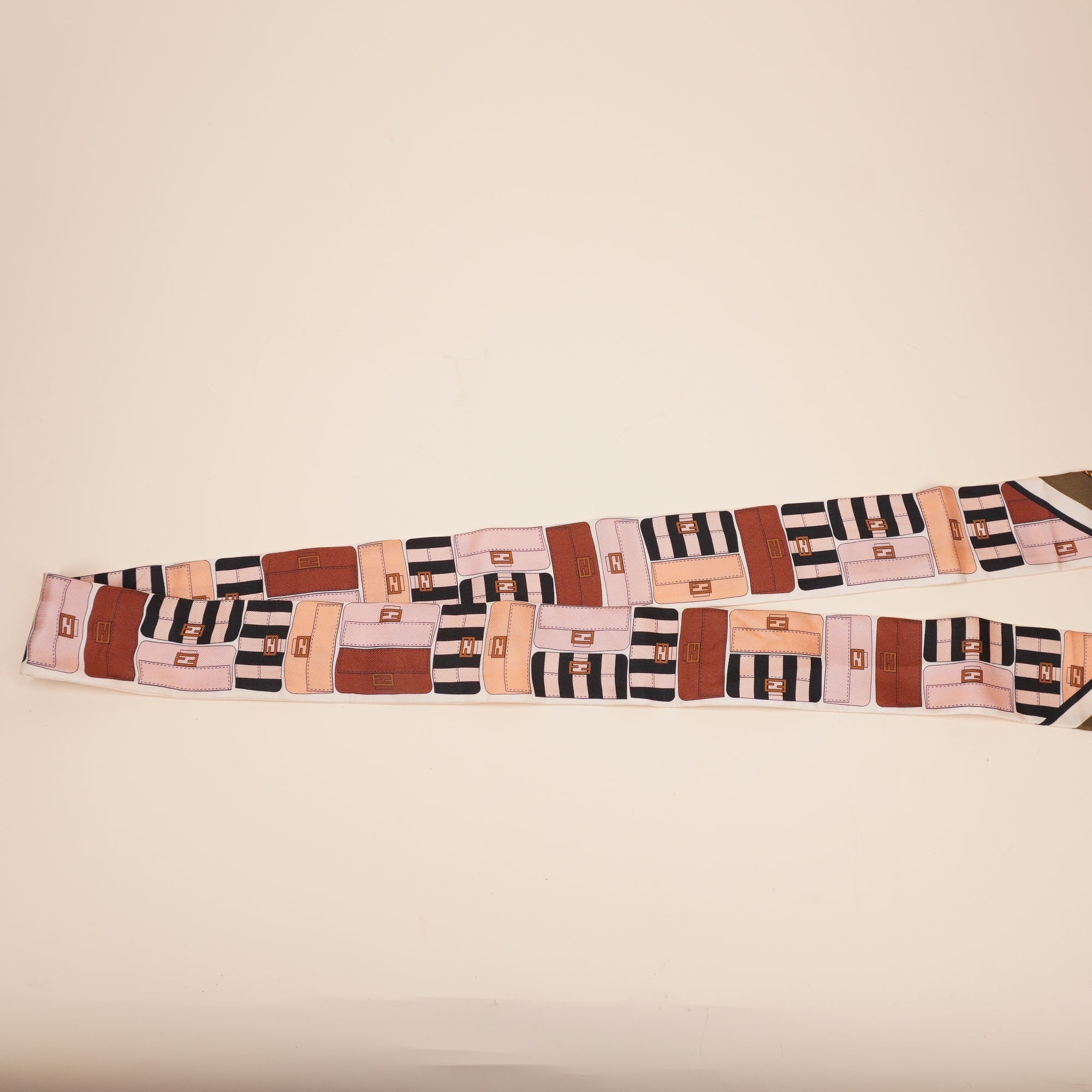 PRE-OWNED FF Wrappy Multicolour Silk Bandeau Twilly