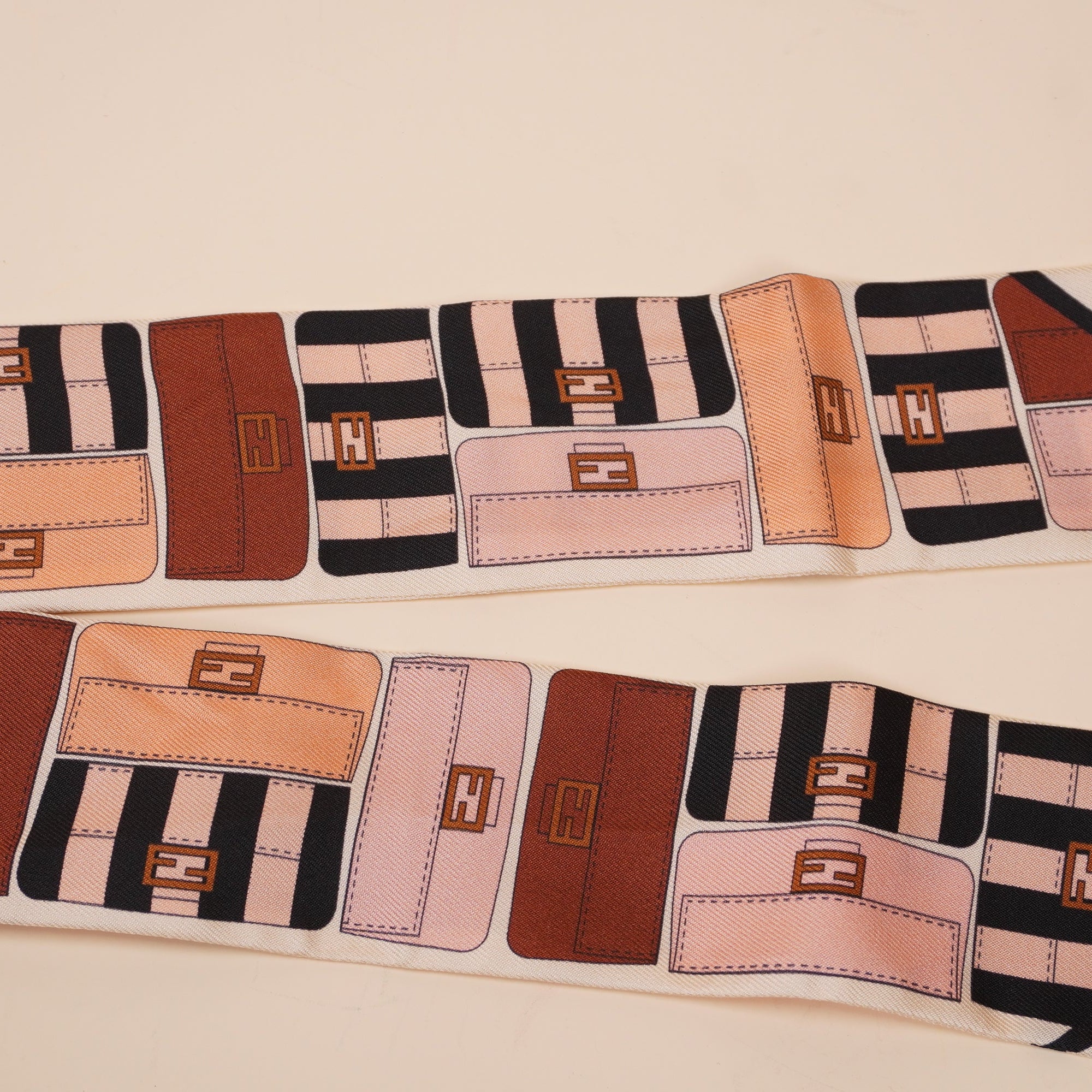 PRE-OWNED FF Wrappy Multicolour Silk Bandeau Twilly