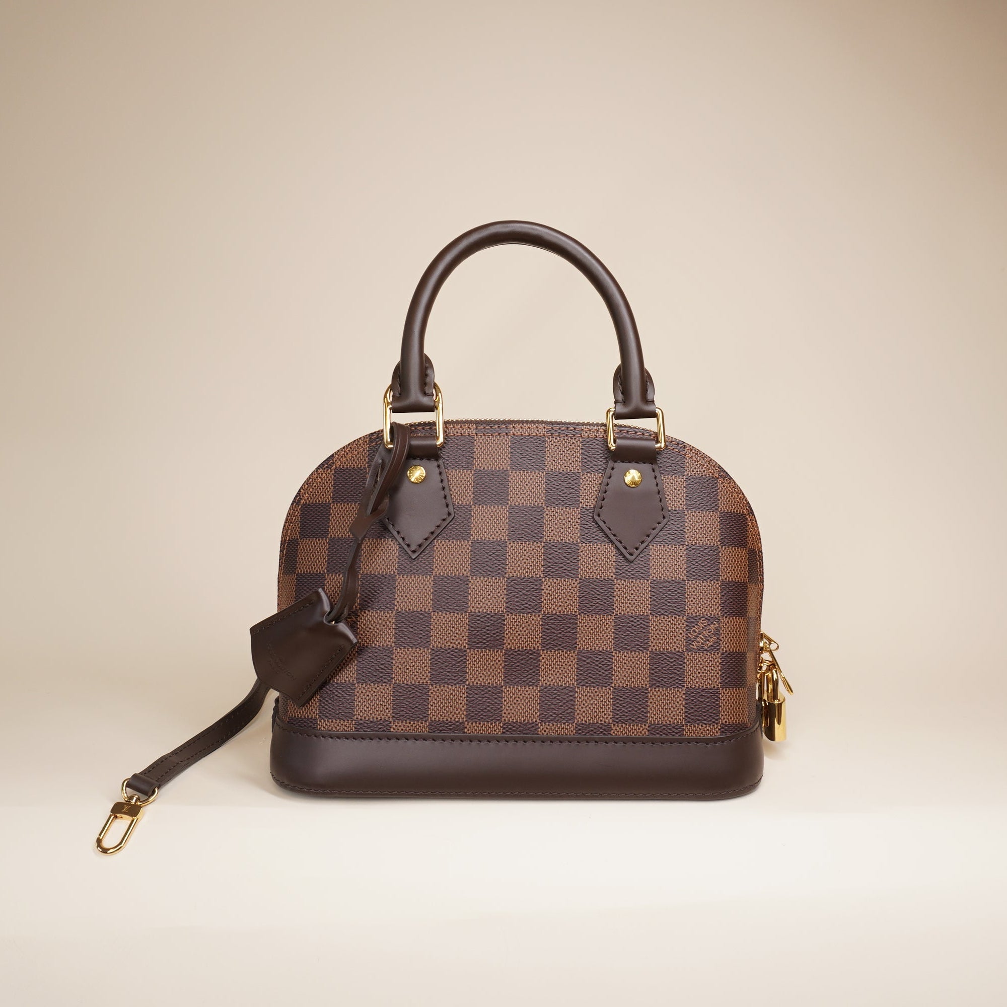 PRE-OWNED LV Alma BB Damier Ebene Coated Canvas Shoulder Bag