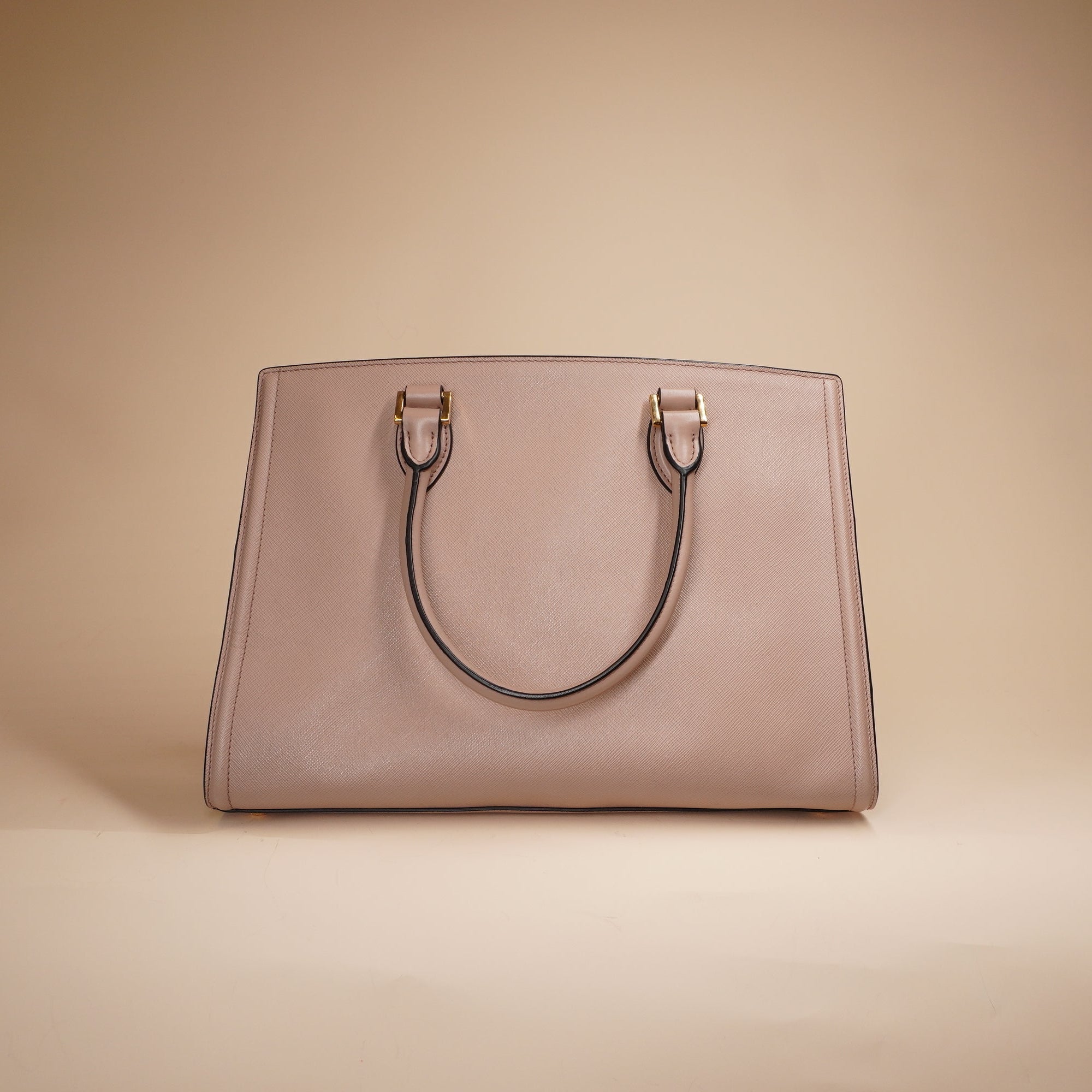 PRE-OWNED Dust Pink Saffiano Leather 2Way Handbag