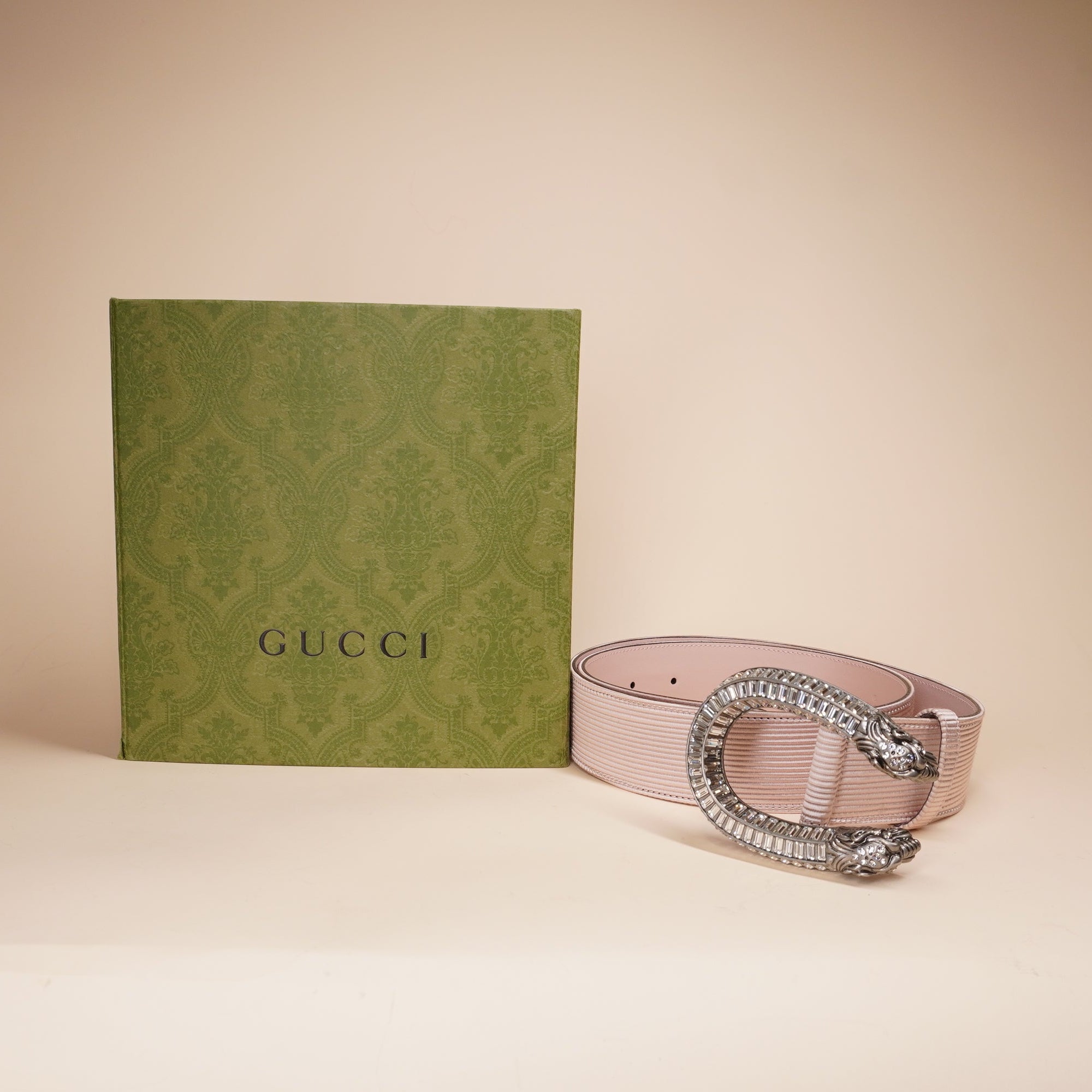 PRE-OWNED GG Dionysus Wide Belt In Pink