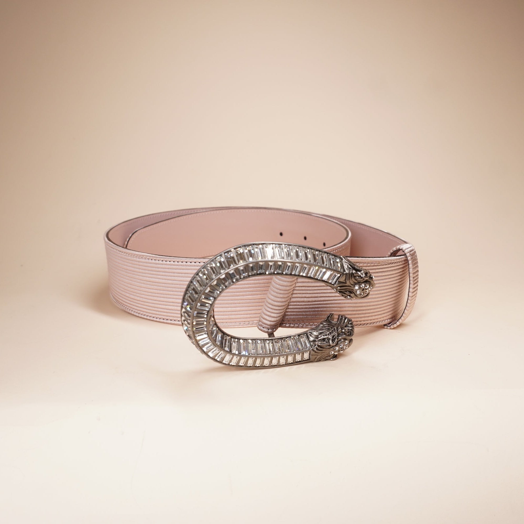 PRE-OWNED GG Dionysus Wide Belt In Pink