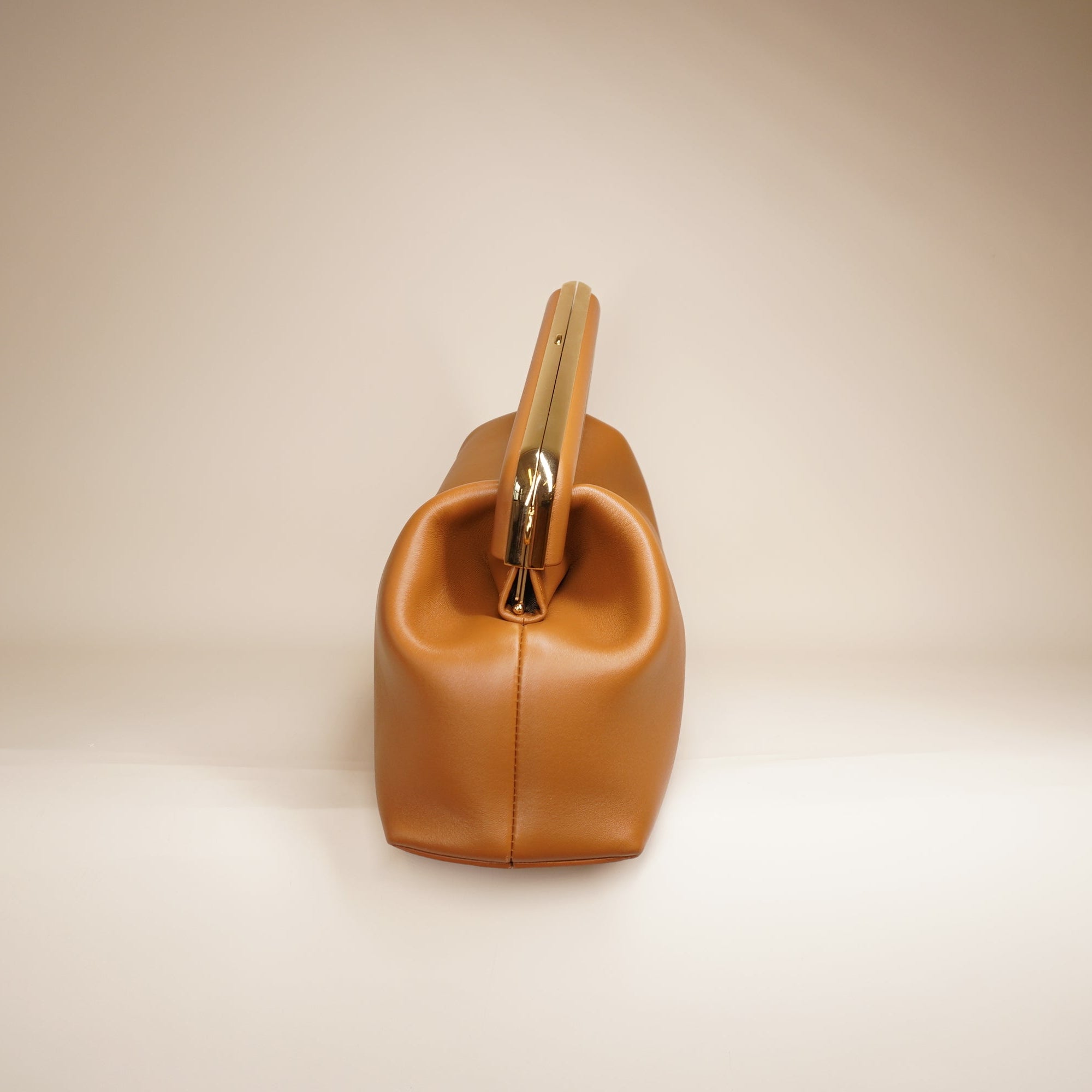 PRE-OWNED FF Shiny Nappa Large First Caramello Shoulder Bag