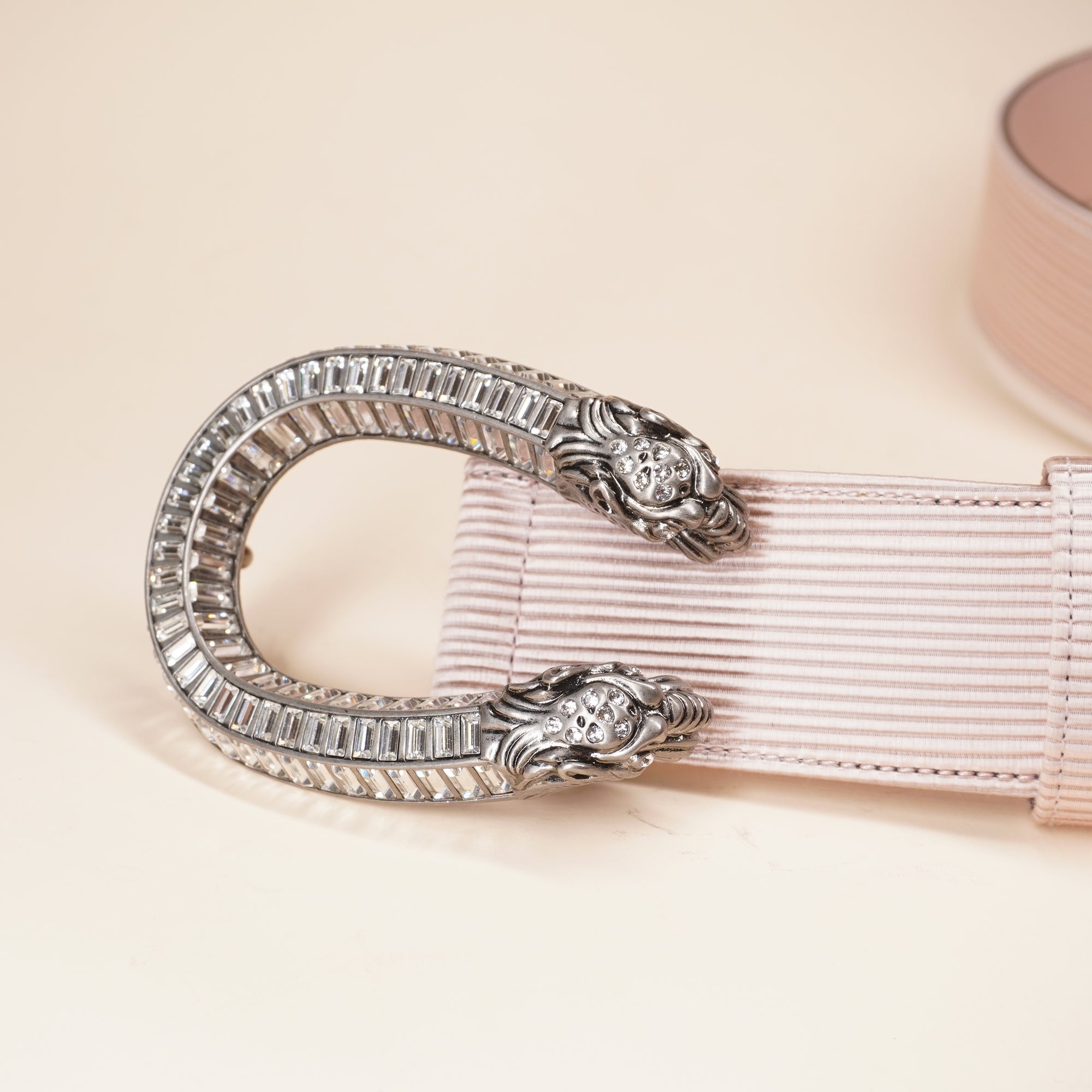 PRE-OWNED GG Dionysus Wide Belt In Pink
