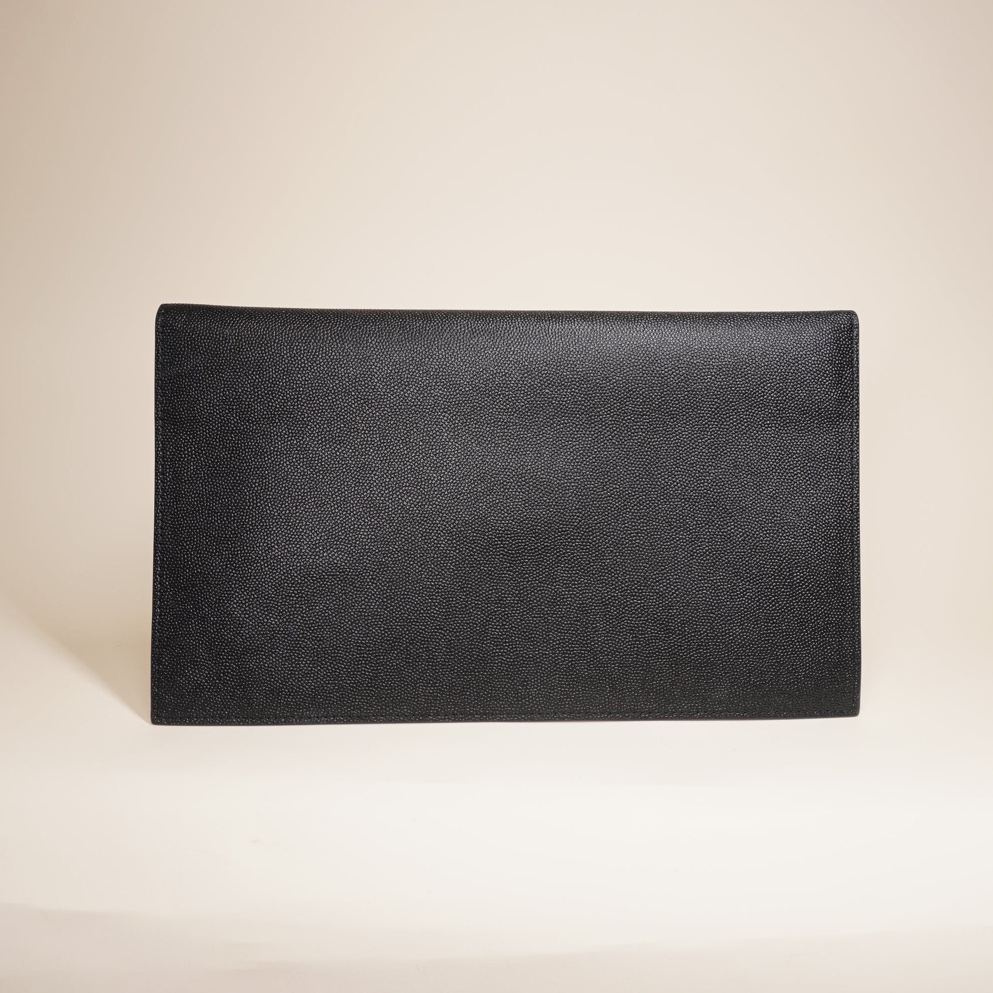 PRE-OWNED Black Uptown Calfskin Pouch