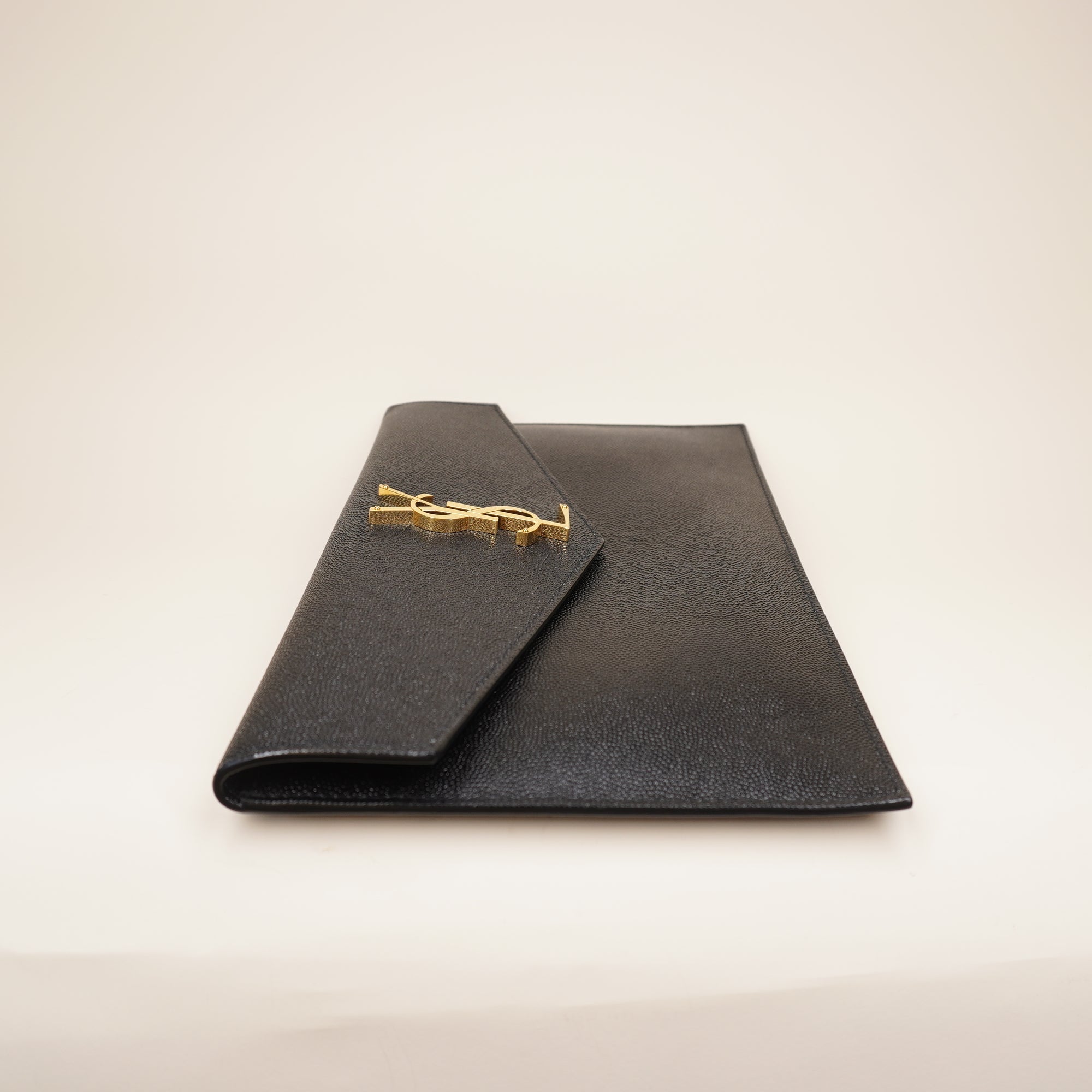 PRE-OWNED Black Uptown Calfskin Pouch