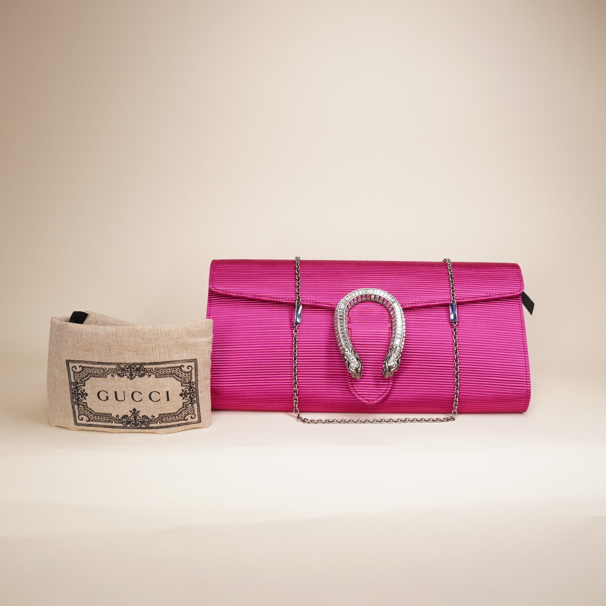 PRE-OWNED Dionysus Small  Fuchsia Satin Shoulder Bag