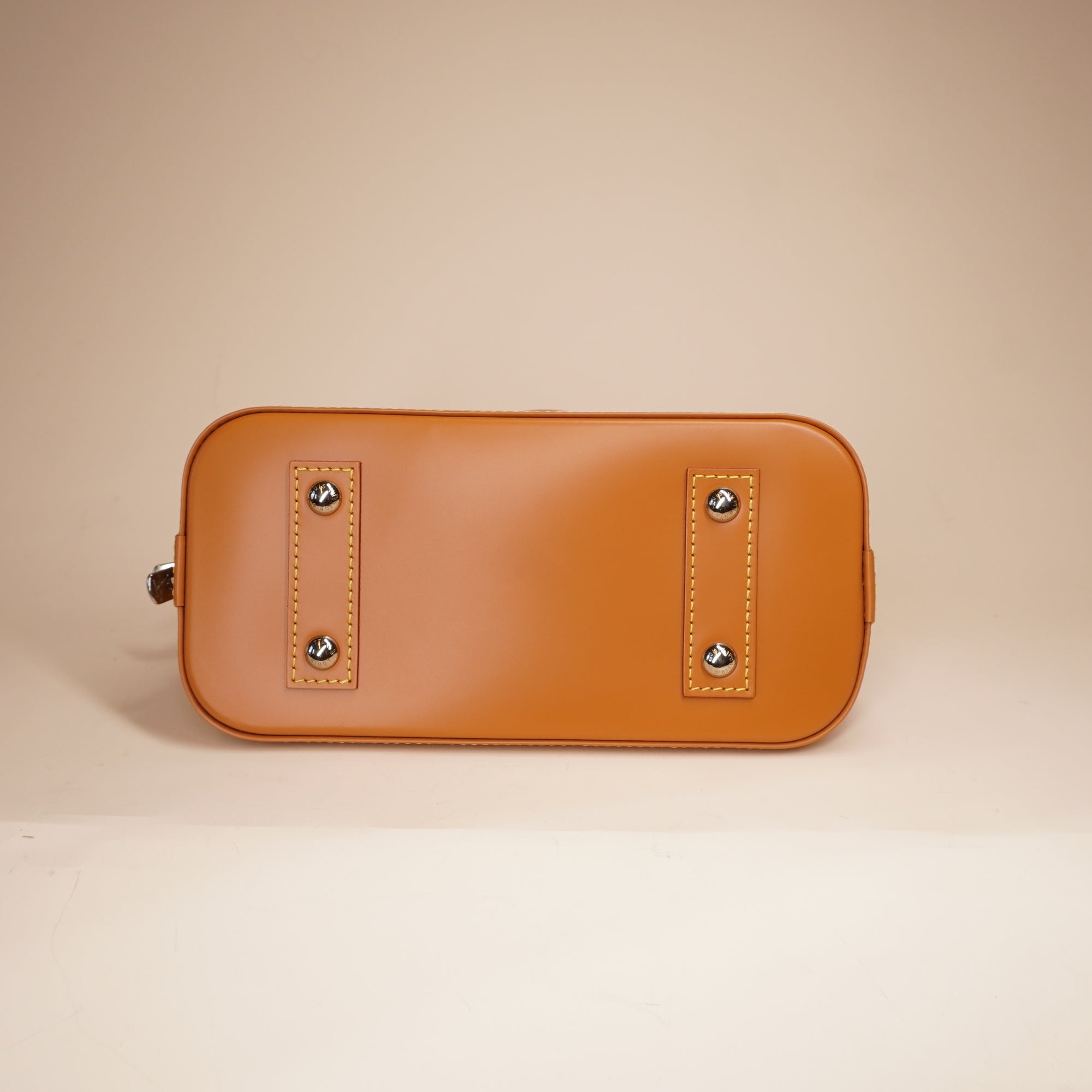 PRE-OWNED LV Camel Alma Epi Leather with Logo Jacquard Strap BB Crossbody Bag 